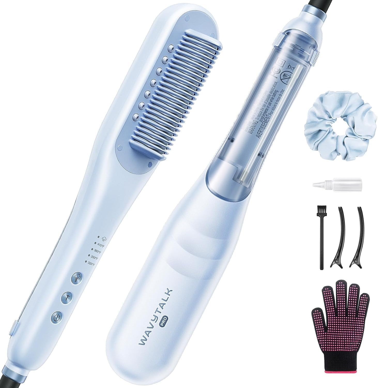 Wavytalk Pro Steam Hair Straightener Brush, Steamline Pro 3 in 1 Straightening Brush, Steam Reduces Damage, Nourishes Hair, and Expedites Straightening