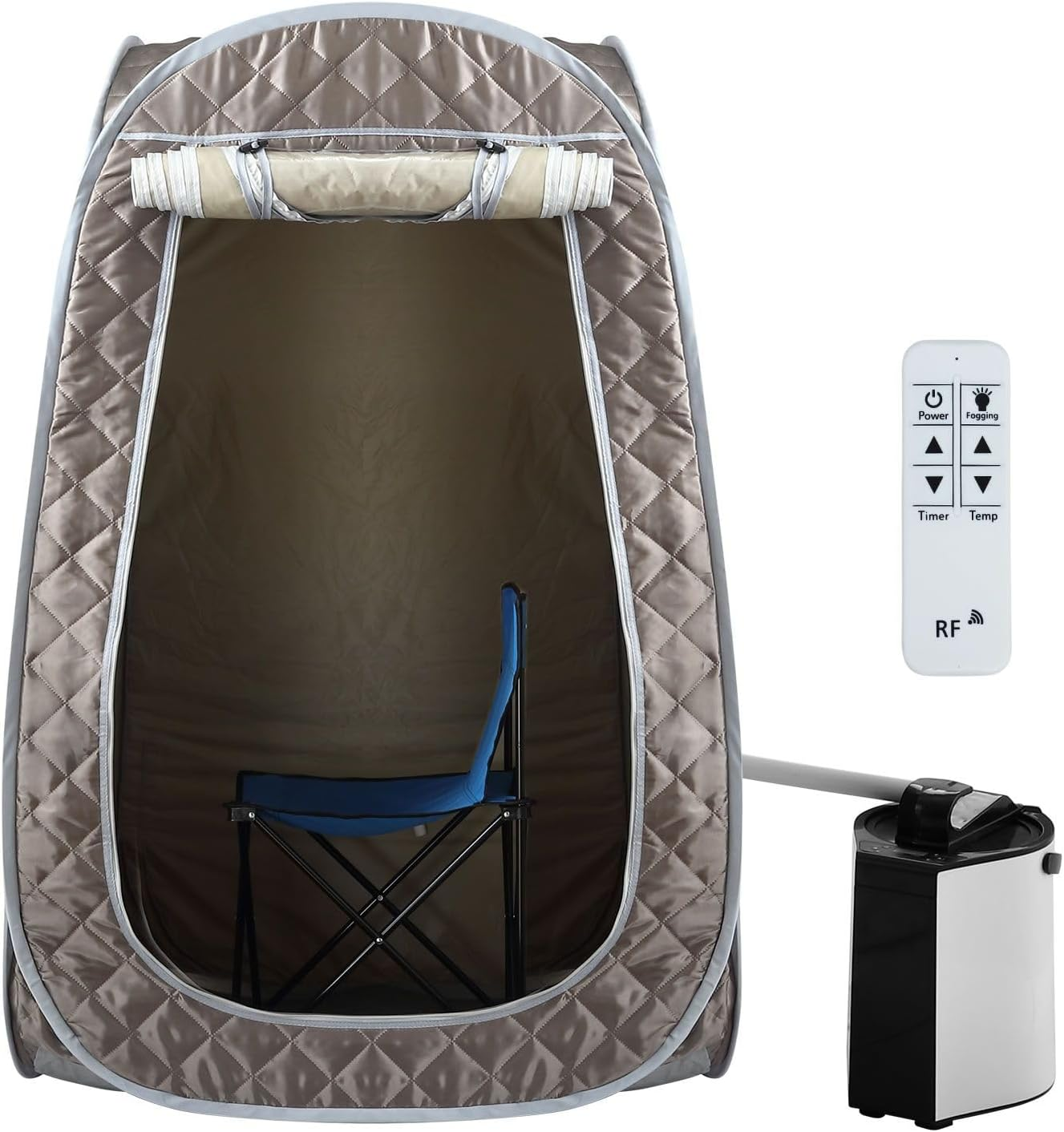 Portable Steam Sauna Tent with 1000W & 3L Steam Generator,Personal Sauna Tent for Relaxation & Spa at Home Comes with Controller, Folding Chair image number 4