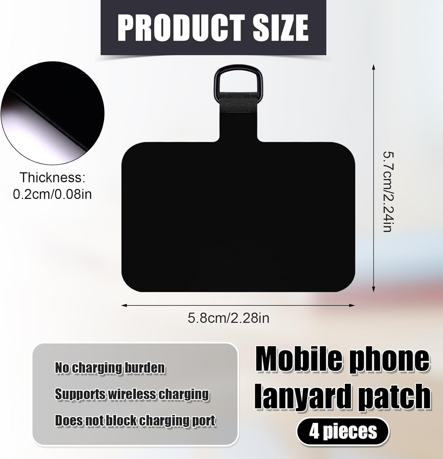 4Pcs Mobile Phone Handles, TPU Mobile Phone Lanyard Rotary 360&deg; Universal Lanyard Pad for Mobile Phone Replacement Part for Phone Belt image number 1