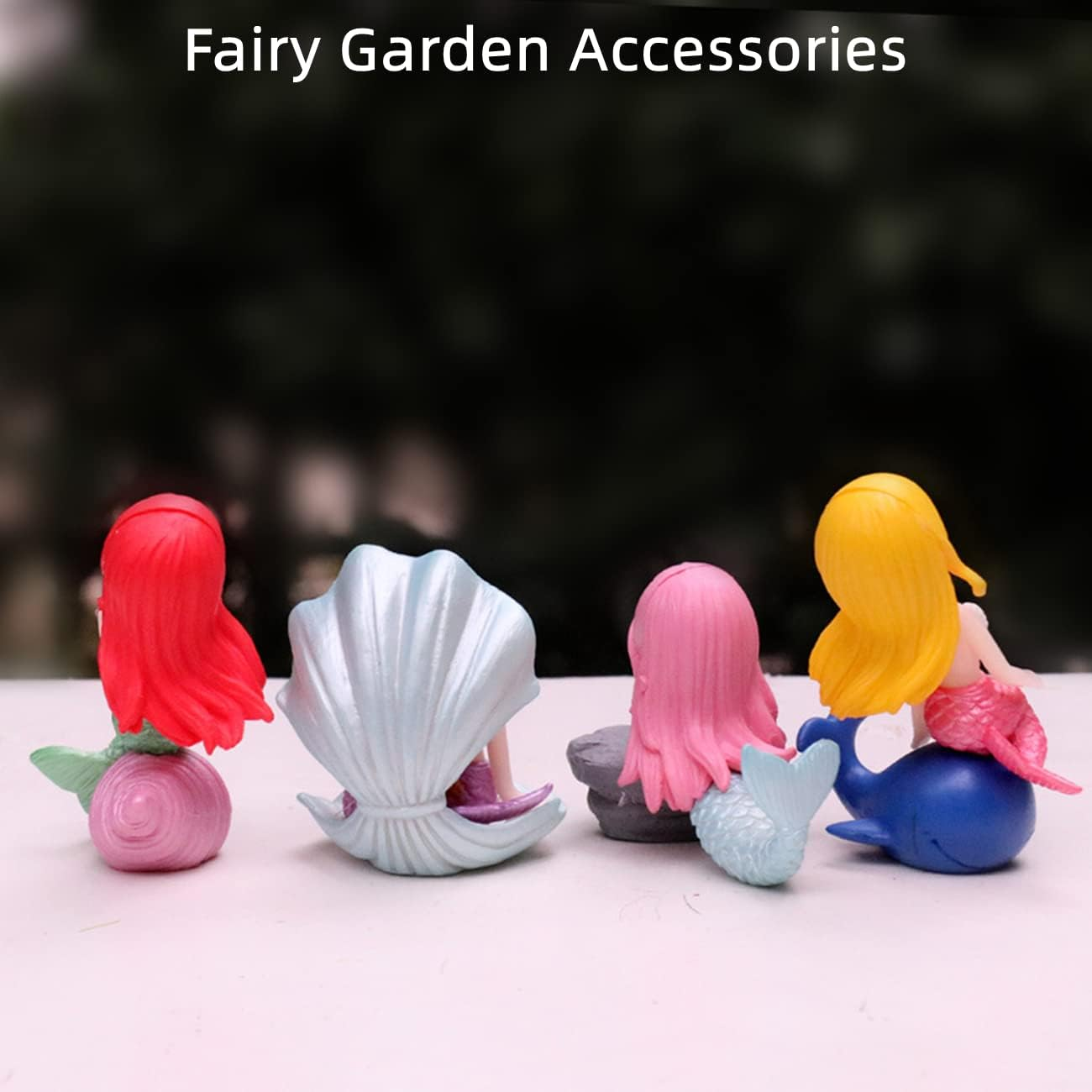 LONCESS Miniature Mermaid Figurines, Mermaid Fairy Garden Accessories for Crafts, Terrarium, Miniature Moss Landscape Decorations, Birthday Cake Decoration Wedding Party Supplies, Ideal Gifts, 4 Pcs - Frog Is Having Afternoon Tea image number 7