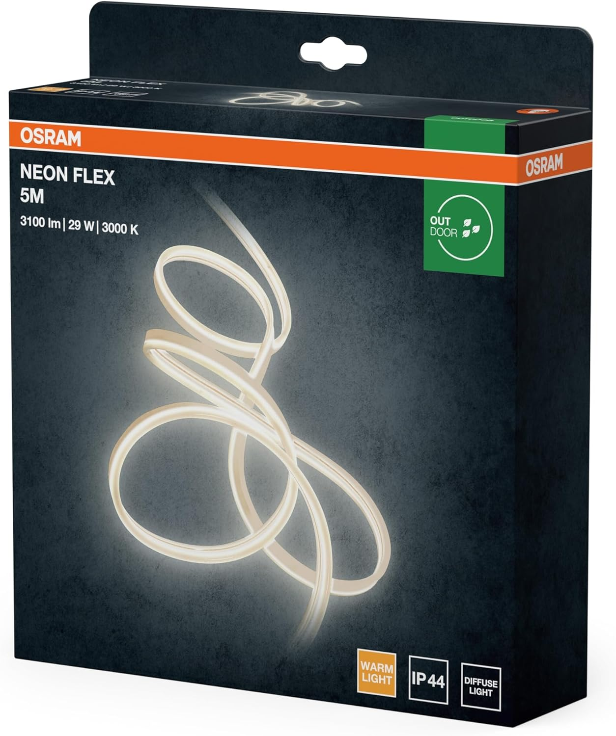 OSRAM Neon Flex Decorative Outdoor LED Strips, Warm White, 5 M, Silicone, IP44 Protection, Indirect and Direct Lighting for Garden and Balcony image number 5