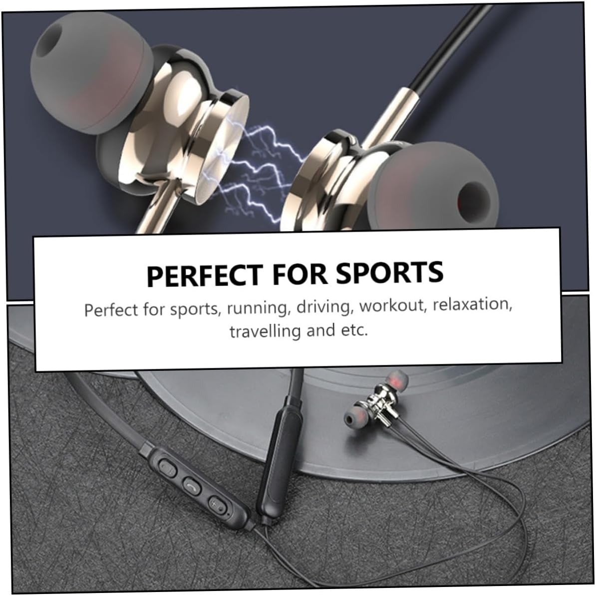 SHOWERORO Wireless Neckband Wireless Earbuds 5.0 Waterproof Sweat-Resistant In-Ear Headphones for Sports Running Gym with Magnetic Closure Compact Stereo Headset