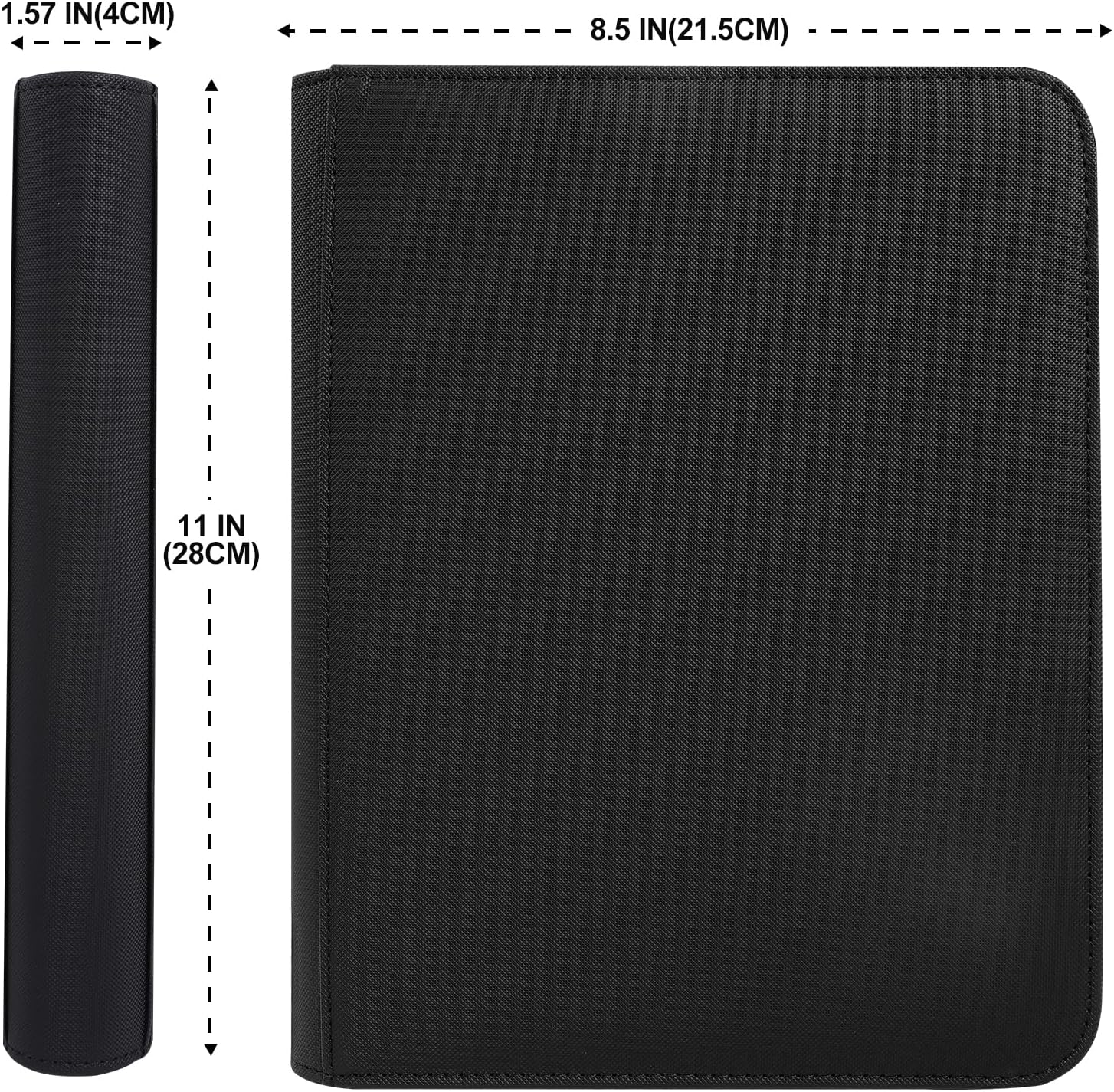 Zettokete Top Loader Binder 4 Pocket Holds 96 Cards, Toploader Binder Fit for 3" X 4" Top Loader, Trading Card Holder Album Fit for MTG, Yugioh, TCG, Sports Cards, 10 Toploaders Included, Black image number 1