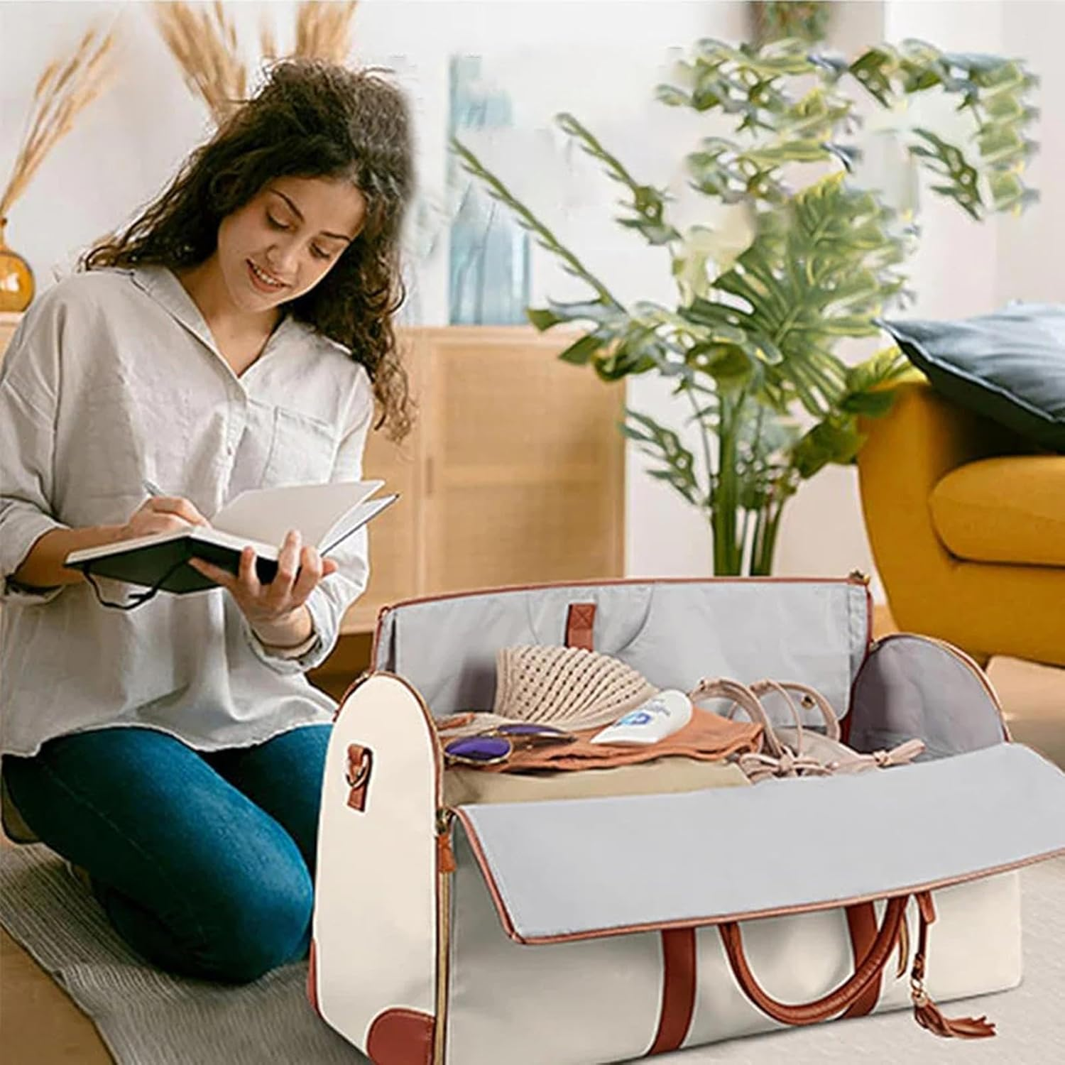 Garment Bag for Travel, Convertible Carry on Garment Bag Garment Bags for Travel,Multifunctional Luggage Garment Bag, Hanging Suitcase Suit Bag - Black image number 2