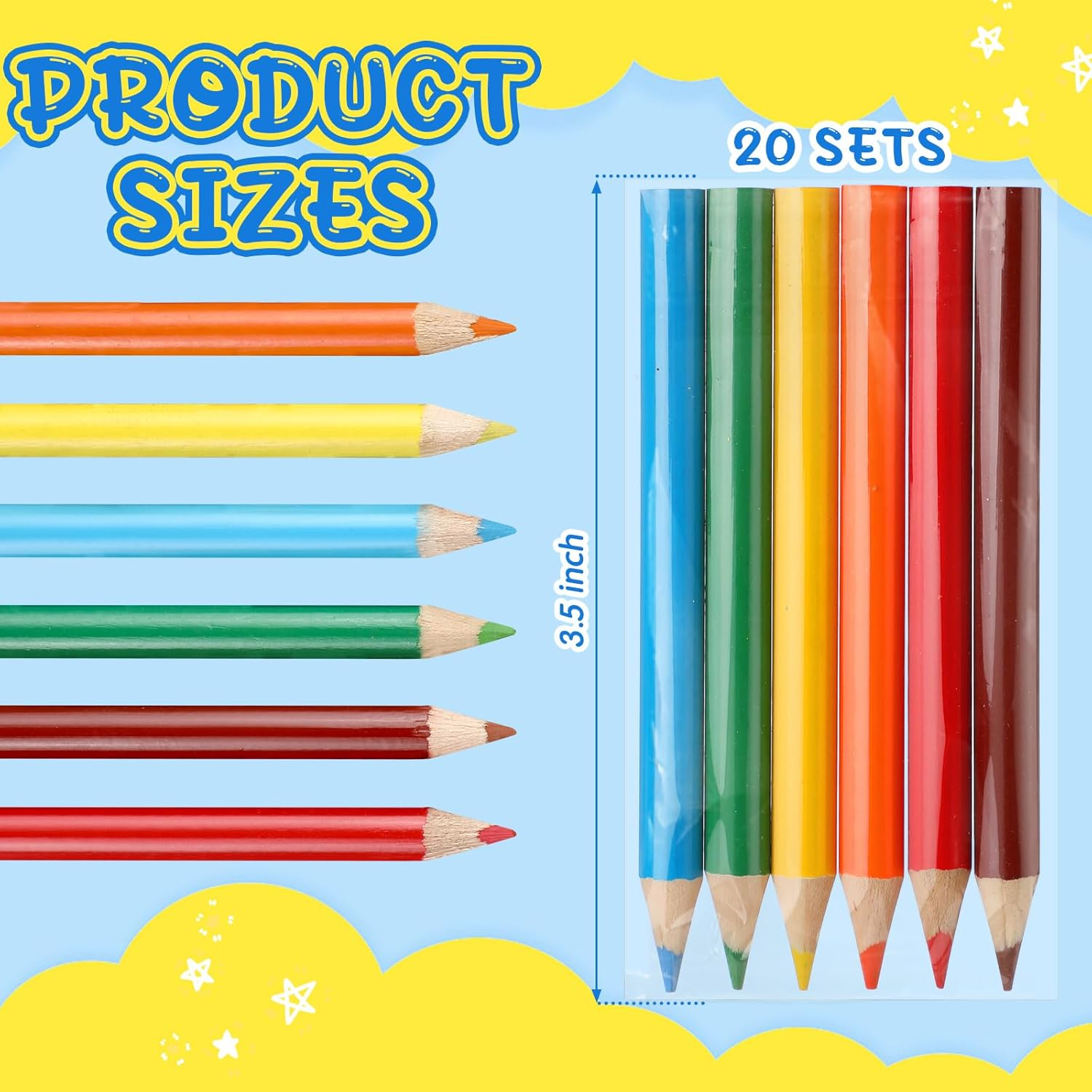 Cholemy 20 Sets Mini Colored Pencils 3.5 Inch Portable Short Color Pencil Bulk Coloring Pencils Pre Sharpened Drawing Colored Pencil for Kids Children Painting Classroom, 6 Assorted Colors image number 2