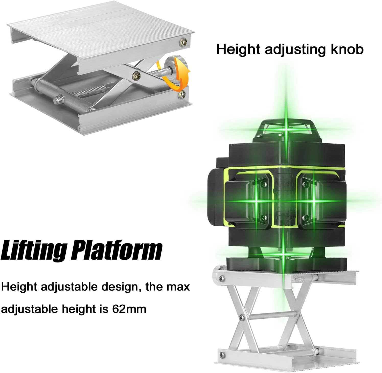 Aluminum Alloy Laser Level Lifting Platform Bracket Leveling Machine Lift Stand 62Mm Height Adjustable image number 4