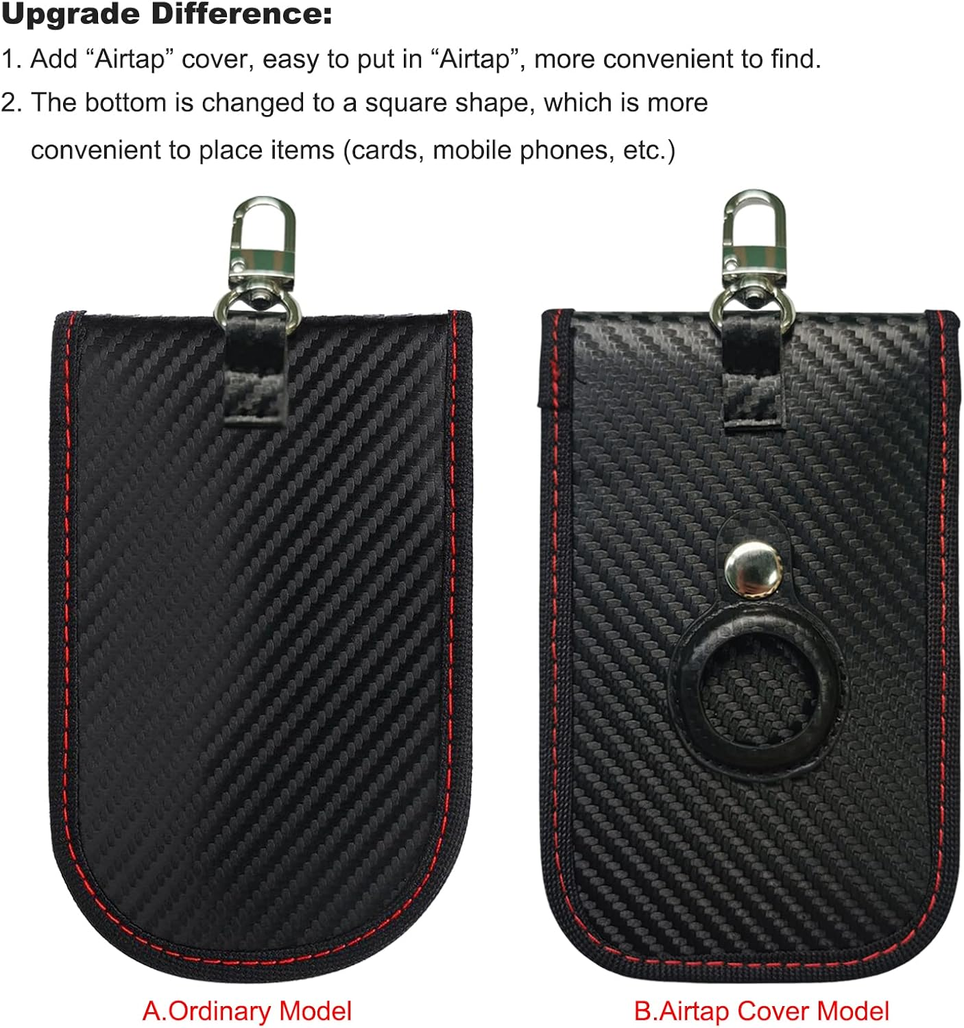 Faraday Box for Car Keys and 2 Pack Faraday Bag for Car Keys Signal Blocking Pouch with Airtag Cover Key Fob for Car Key Keyless Entry Theft Prevention (1 Big Box+2 Airtag Key Bag) image number 2