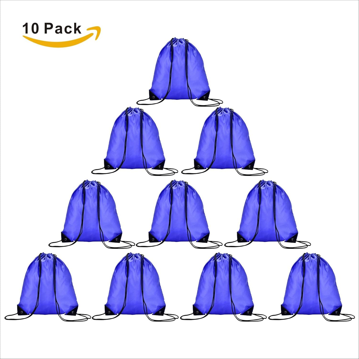 LIHI Bag 10 Pack Ripstop Paty Favor Drawstring Backpack Goody Gift Team Bags image number 4
