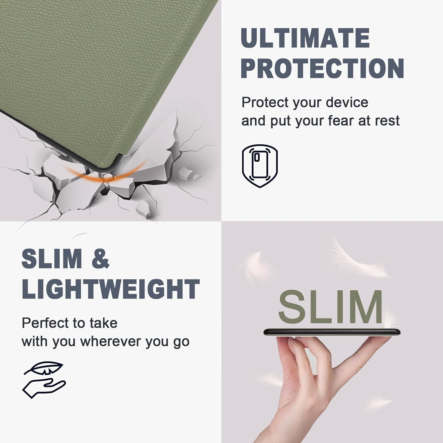 Caweet Kindle Paperwhite Case for 11Th Generation 6.8 Inch and Signature Edition 2021 Release, Premium PU Leather Sleeve Cover with Auto Sleep/Wake, Green