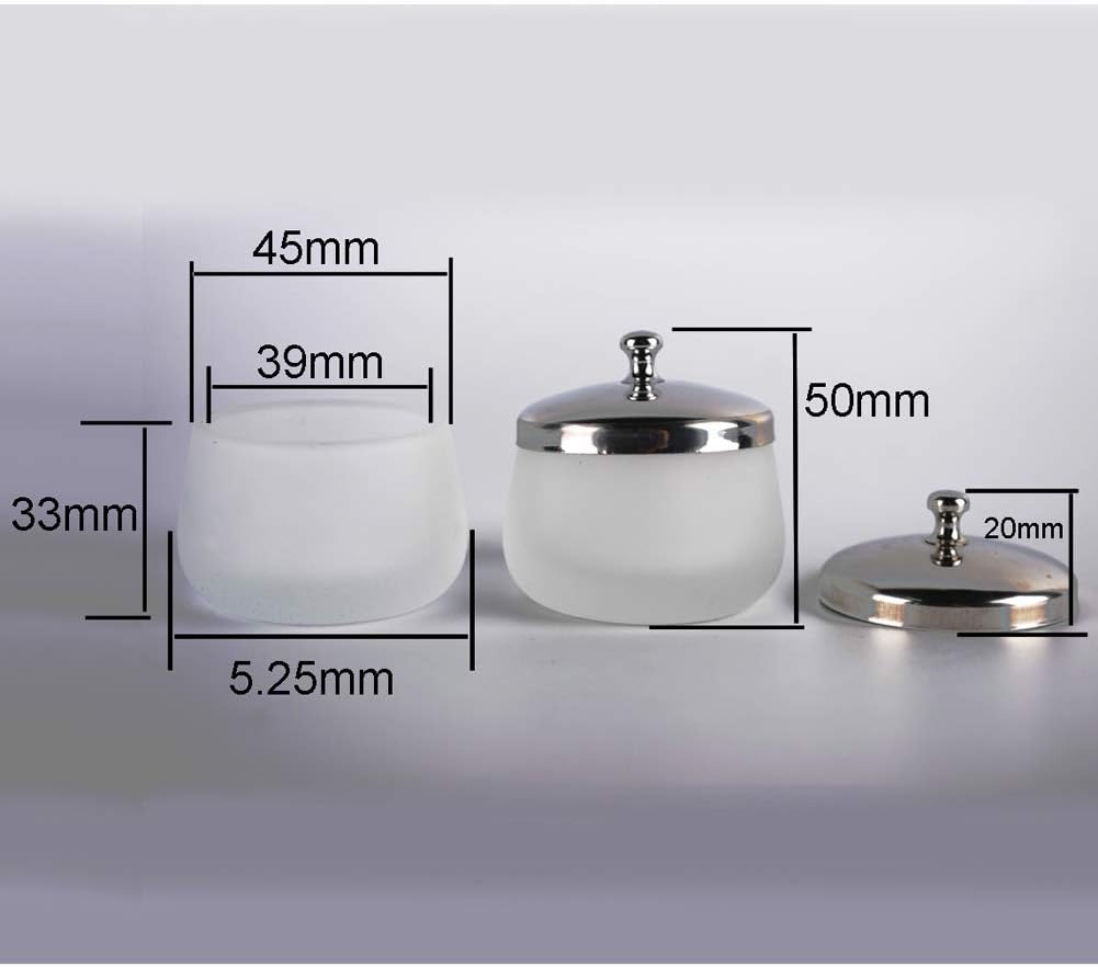 2 Pieces Matte Glass Dappen Dish with Stainless Steel Lid Nail Art Acrylic Powder Nail Art Tools Glass Cup Glass Dappen Cup image number 3