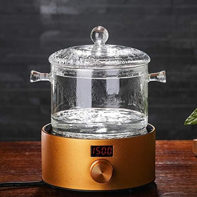 1.5L High Borosilicate Heat-Resistant Glass Clear Pasta Instant Noodle Pot Pan Stew Cooker Baby Food Milk Sauce Hot Pot with Lid Mini Size Cookware image number 3