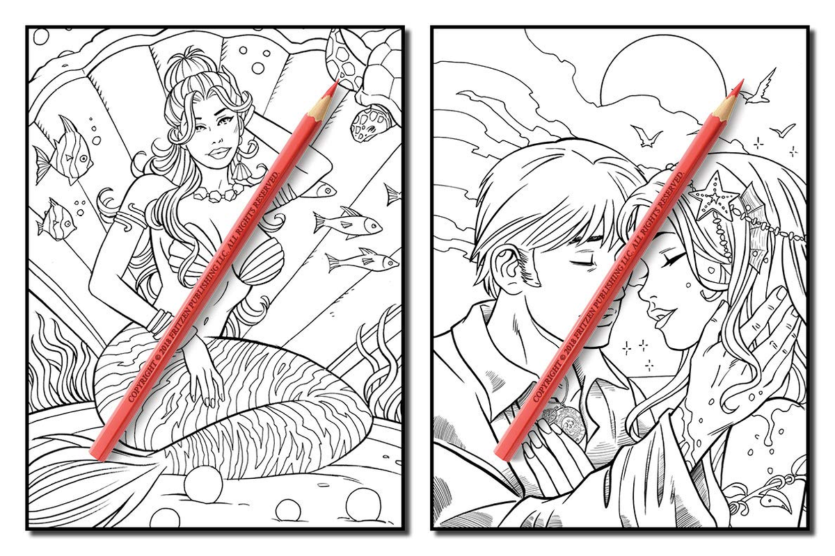 Mermaids: an Adult Coloring Book with Beautiful Fantasy Women, Underwater Ocean Realms, Fun Sea Animals and Relaxing Tropical Beaches image number 3