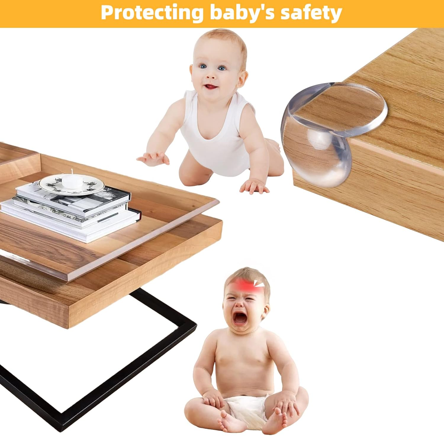 ZHIYE Corner Protectors for Kids, 22 Pcs Clear Baby Proofing Corners Child Safety Corner Guards with Strong Acrylic Adhesive for Furniture against Sharp Corners