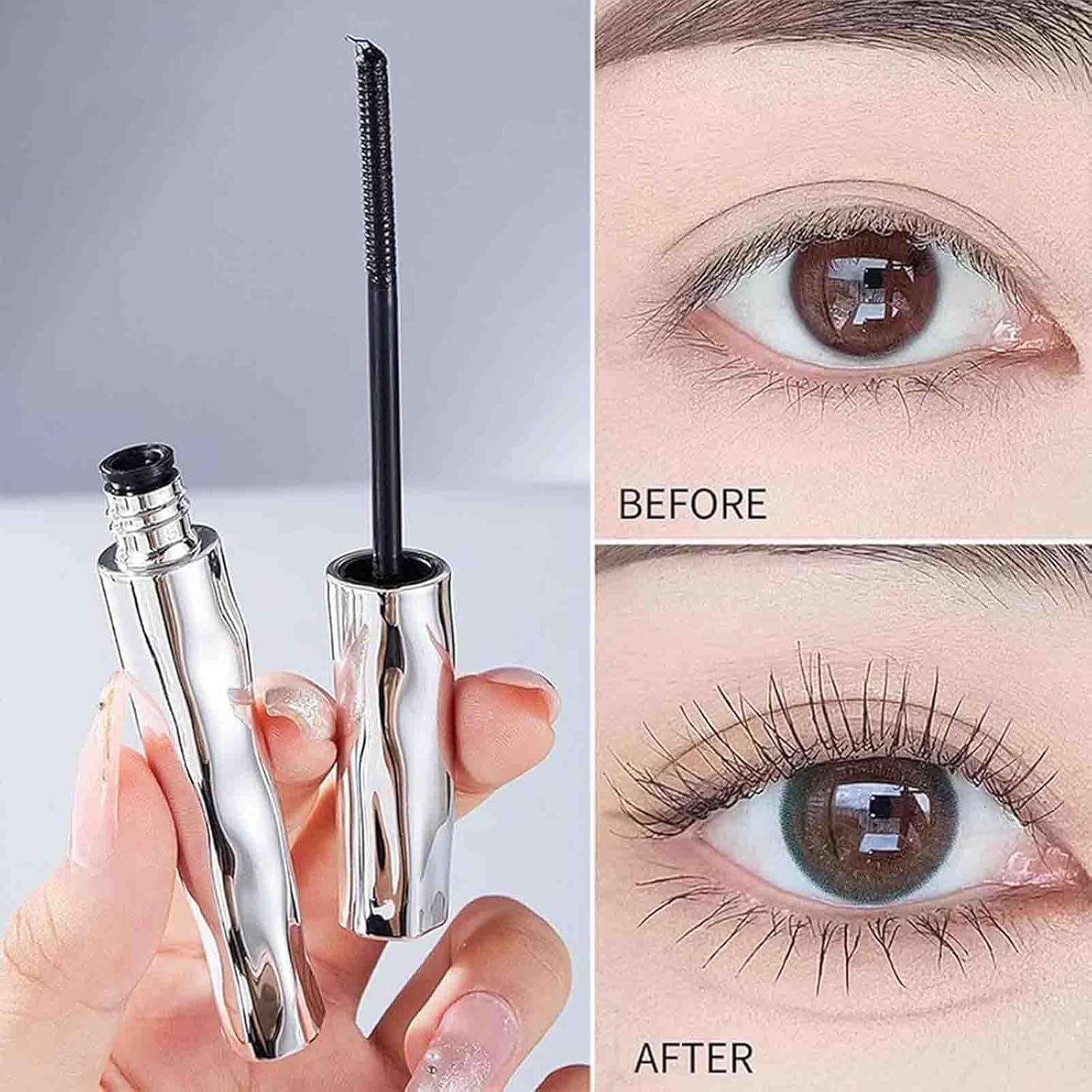 Steel Pipe Eyelash Primer,Steel Tube Eyelash Primer,Steel Tube Mascara Primer,Steel Tube Mascara Eyelash Primer,Waterproof & Sweat-Resistant Long-Lasting Curling Mascara,Waterproof Mascara (3Pcs) image number 3