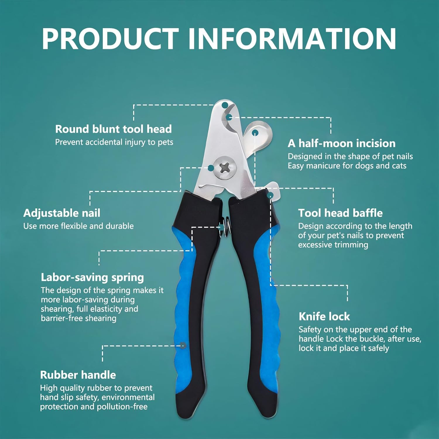 Small Dog Nail Clippers, Cat Nail Clippers, Suitable for Rabbits, Birds, Etc. (Blue) - Red image number 4