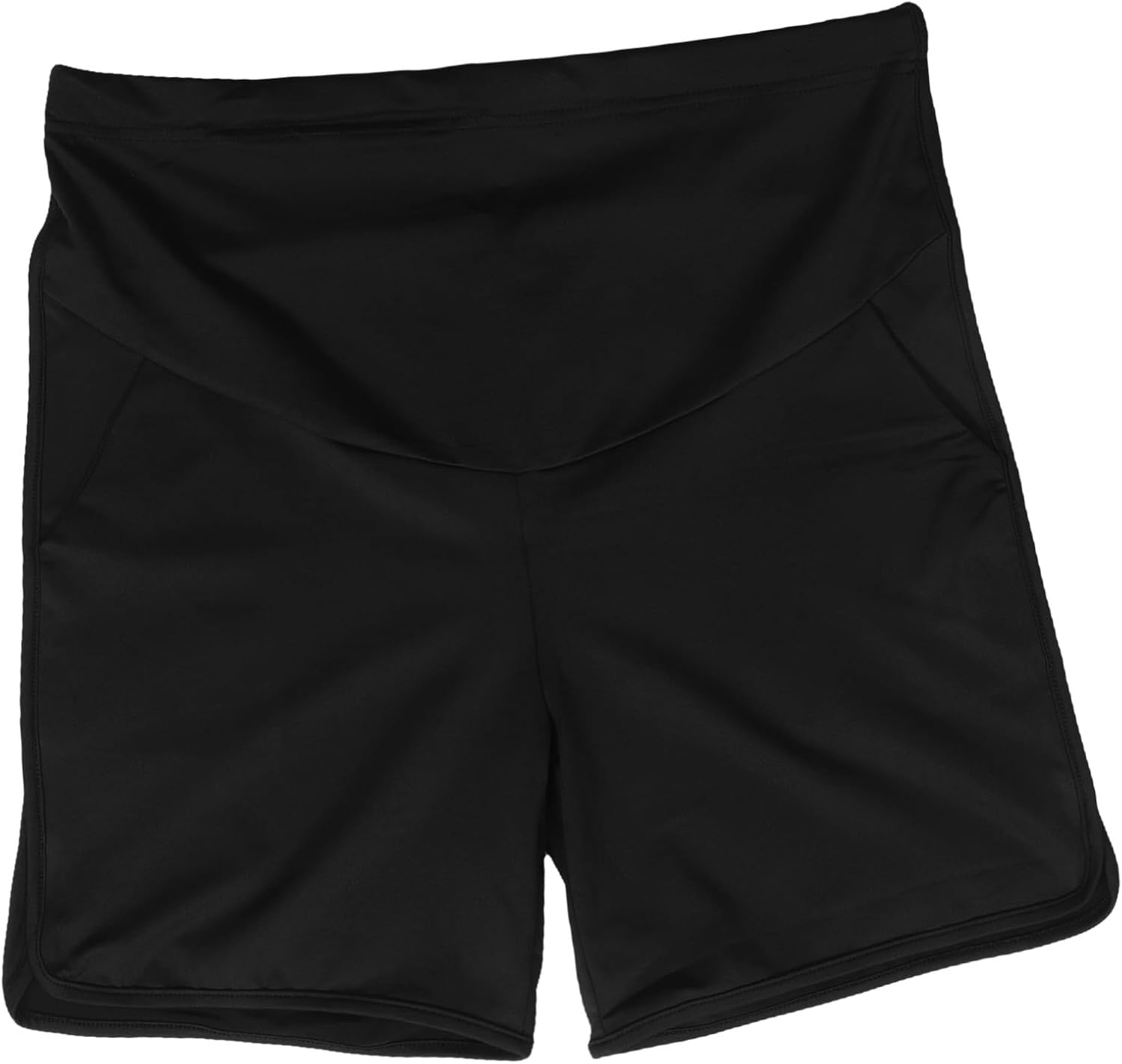 Beavorty Breathable High Waist Maternity Shorts Lightweight Comfy Pregnancy Bottoms over Belly for Spring Moms Black image number 5