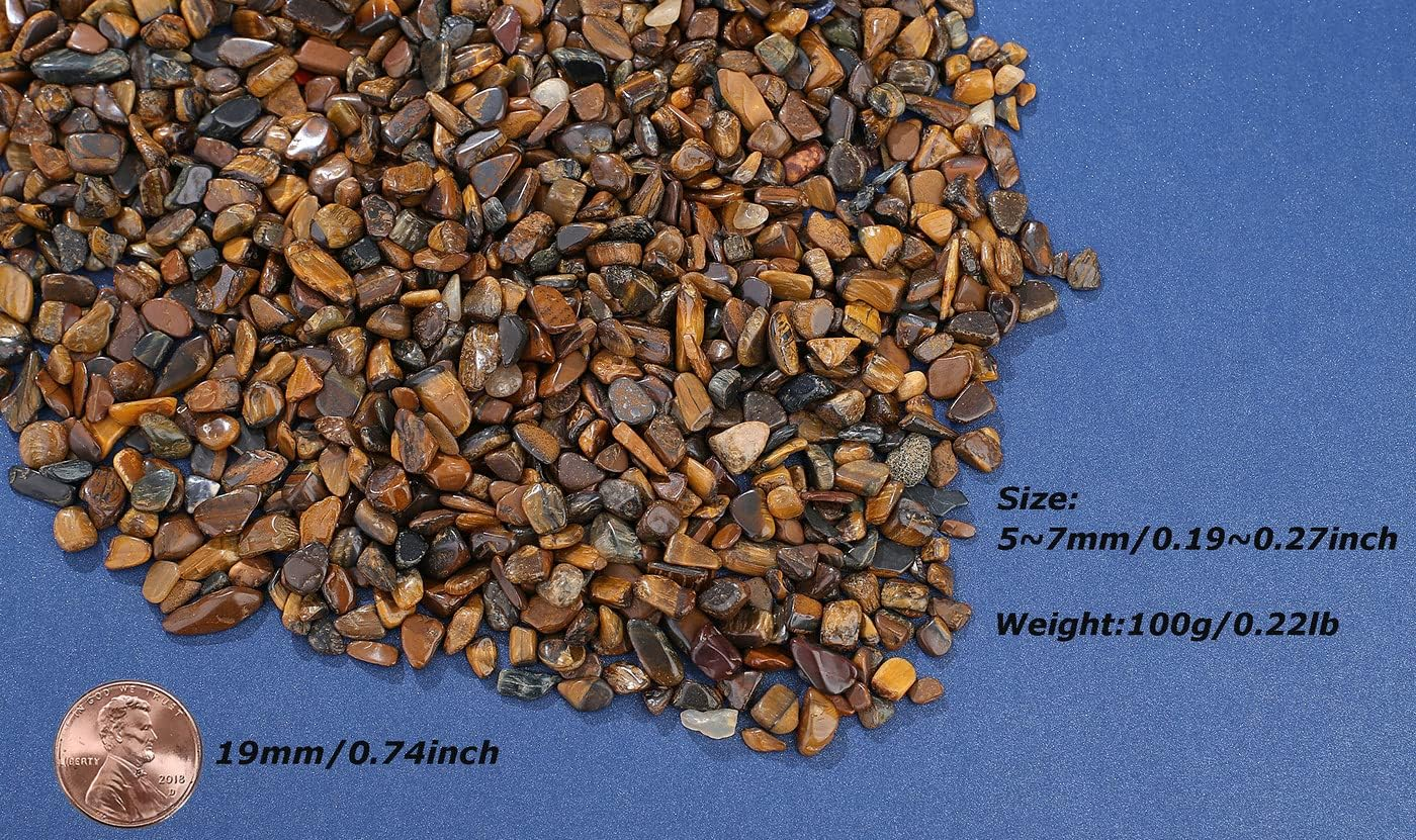 LAIDANLA Tiger Eye Crushed Stone Crystal Chips Bulk Natural Gemstones Healing Reiki Crystals Mini Quartz Vase Filler Aquarium Gravel 100G/0.22Lb. - Black- Obsidian image number 2