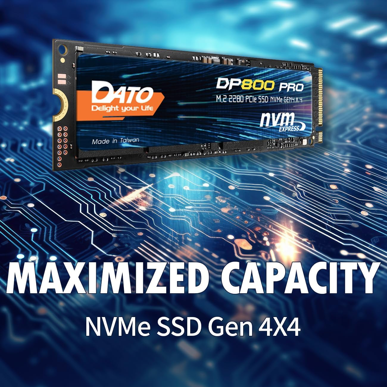 DATO M.2 2280 SSD 512GB, Pcie Gen4 X4 Nvme SSD Internal Solid State Drive for Gaming and Creators, Compatible with Desktop and Laptop, up to 5100/4600 Mb/S - DP800 Pro image number 3