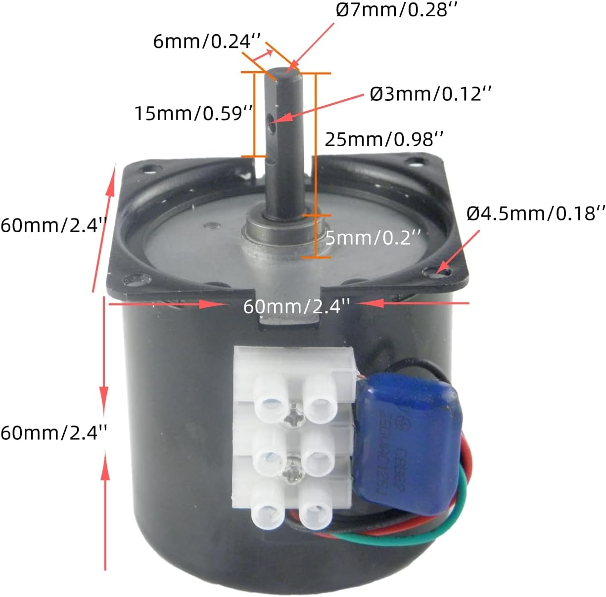 60KTYZ Synchronous Gear Box Motor AC 220V 1.2R/Min CW/CCW High Torque Gearbox Electric Motor Contaolable Directioni 18W for Double Power Switch and Electric image number 5