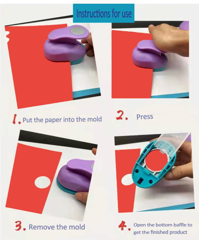 3Pcs Craft Circle Punch DIY Handmade Paper Puncher （3 Sizes）