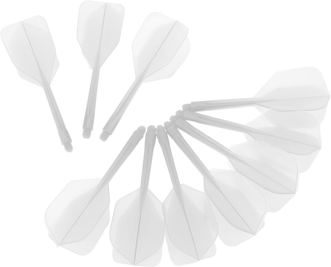 One Piece Dart Flight and Shafts, Plastic 10Pcs Excellent Balance Integrated Dart Shaft and Flights for Dart Game (White) image number 5