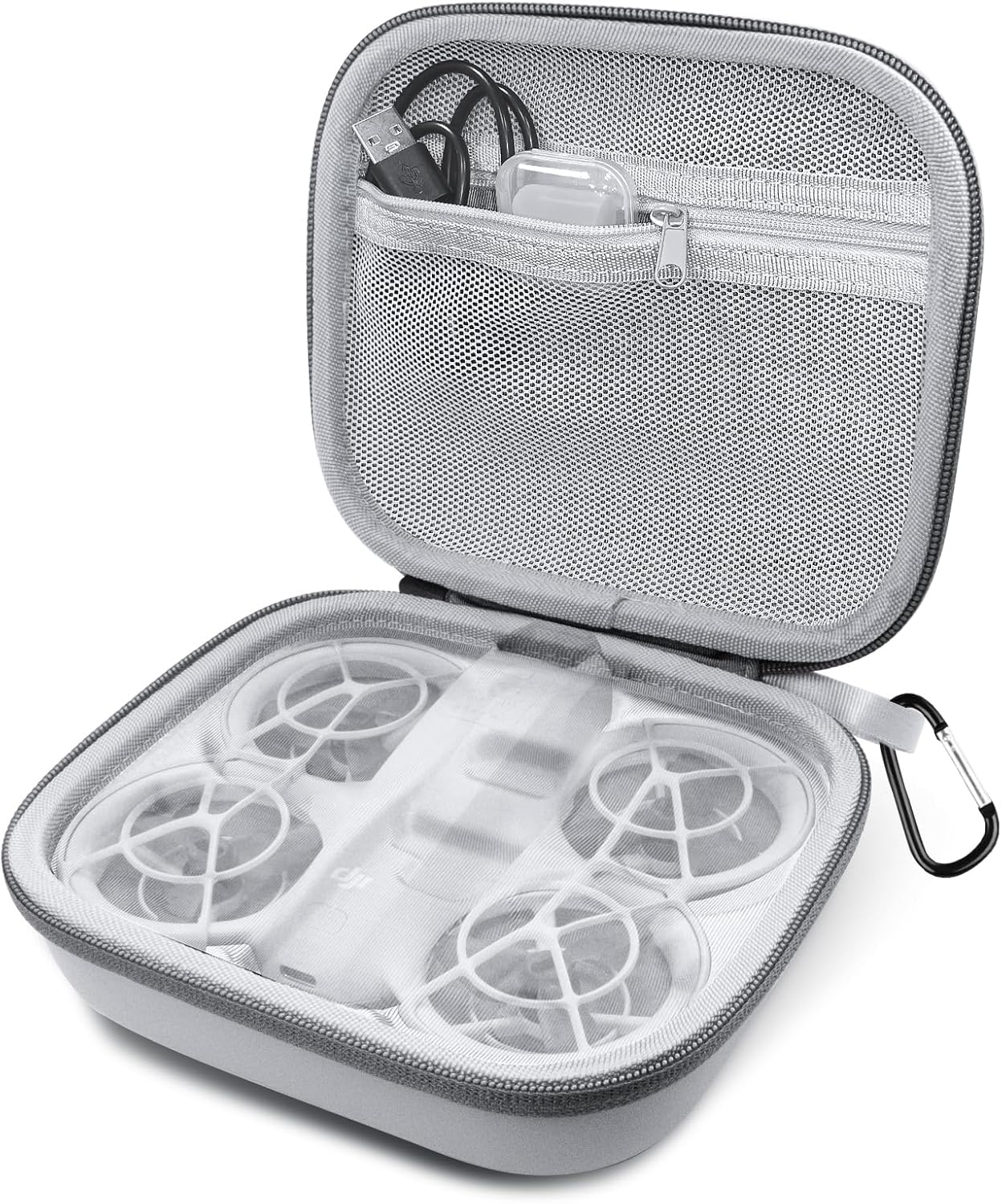 REYGEAK Portable PU Compact Bag for DJI NEO Drone, Waterproof Small Storage Case for DJI NEO Accessories (Grey)