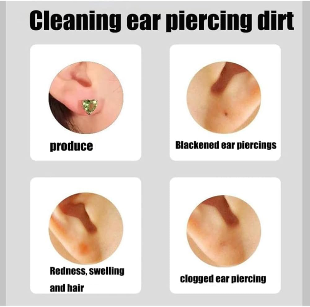 Ear Piercing Cleaning Kit, Ear Piercing Hole Cleaner Floss Kit with 240Pcs, Disposable Aftercare Cleaners, Earrings Hole Cleaner Floss, Ppiercing Aftercare Kits, Quick and Easy Use (Mint) - 2Pc Mint image number 6