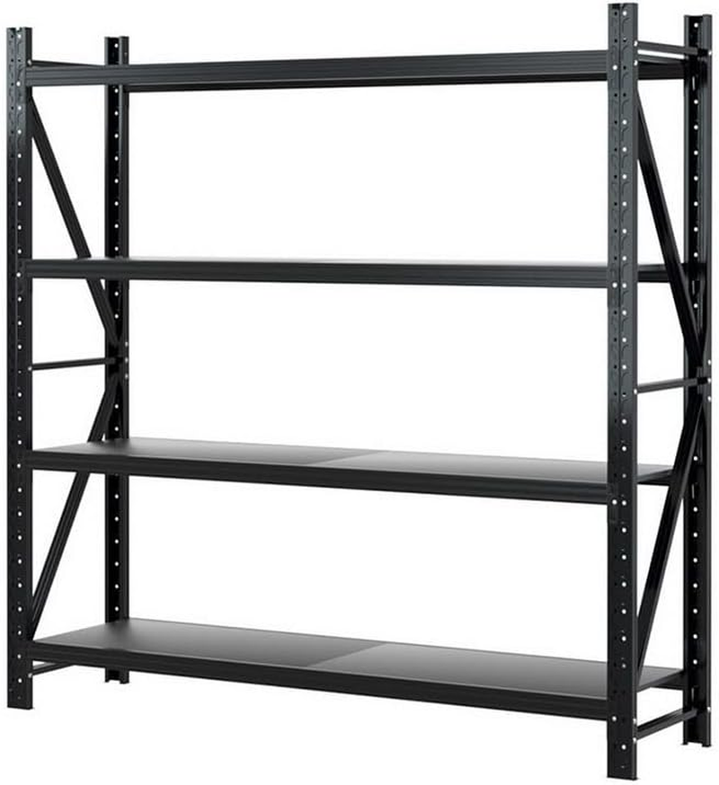 GIANTZ 2Mx2M Garage Shelving, Heavy Duty Steel Storage Shelves, Warehouse Rack Pallet Racking Shelving Unit with 200KG Capacity per Tier, Black - Black 2Pcs image number 3