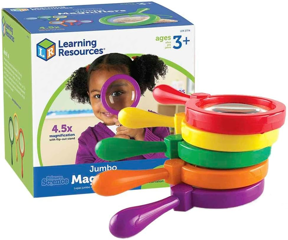 Learning Resources Jumbo Magnifiers, Exploration Play, Set of 6 Magnifiers, Ages 3+
