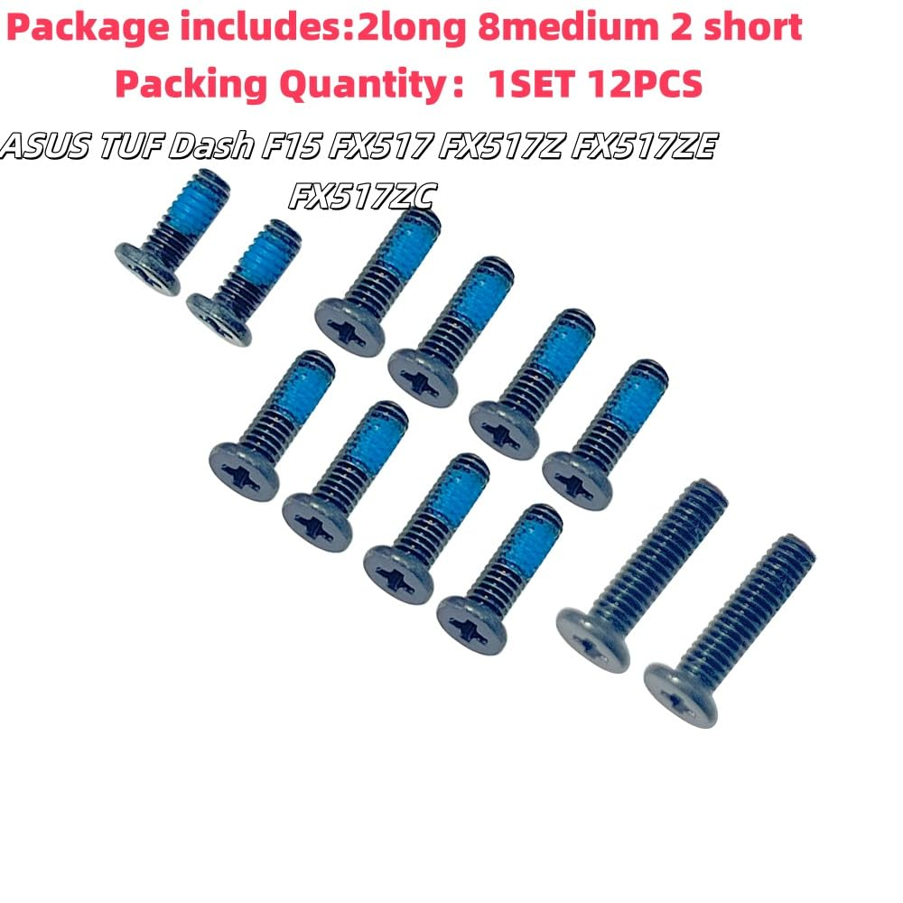 Gintai 1Set 12PCS Black Lower Bottom Base Cover Case Screws for ASUS TUF Dash F15 FX517 FX517Z FX517ZE FX517ZC image number 1