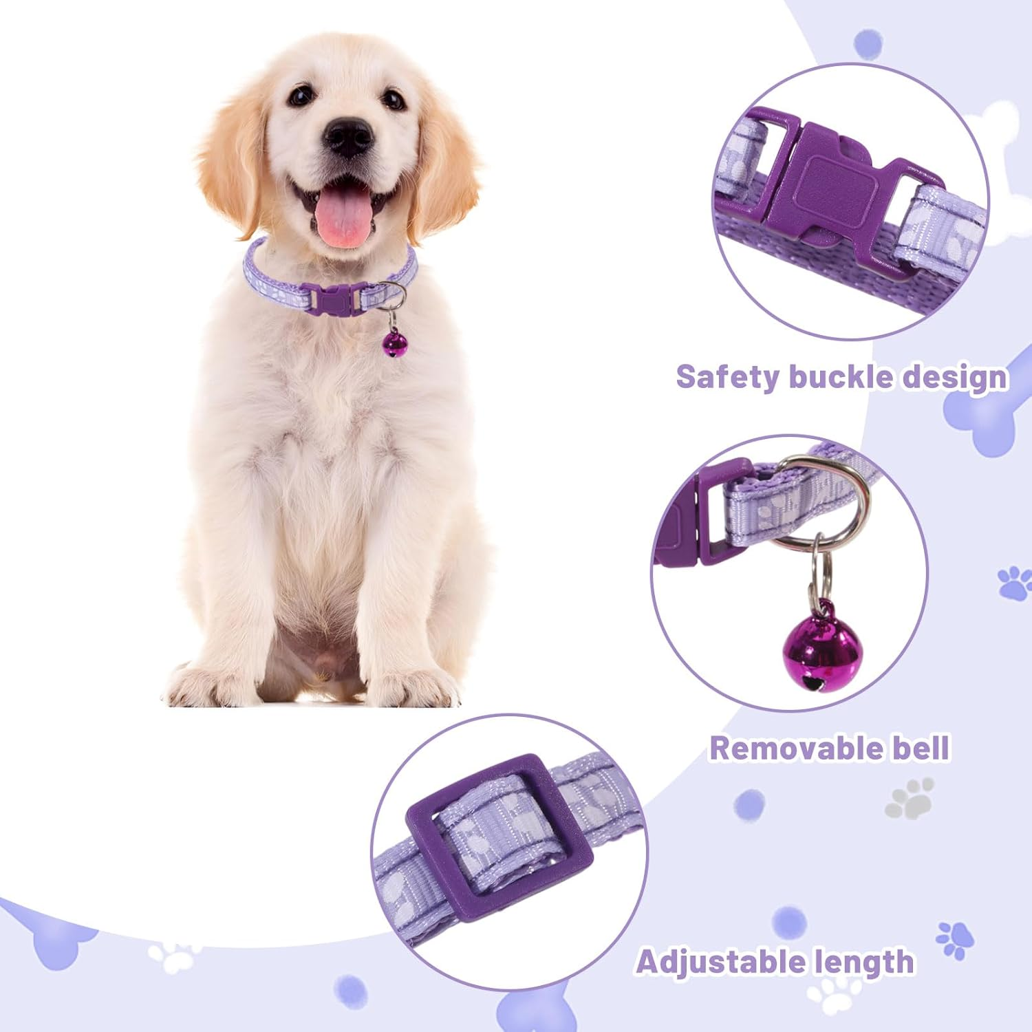 FREEBLOSS 30 Set Dog Collar and Leash Set Adjustable Puppy Collars Soft Polypropylene Identification Collar for Little Dog Walking Training with Hook and Buckle 15 Colors image number 6