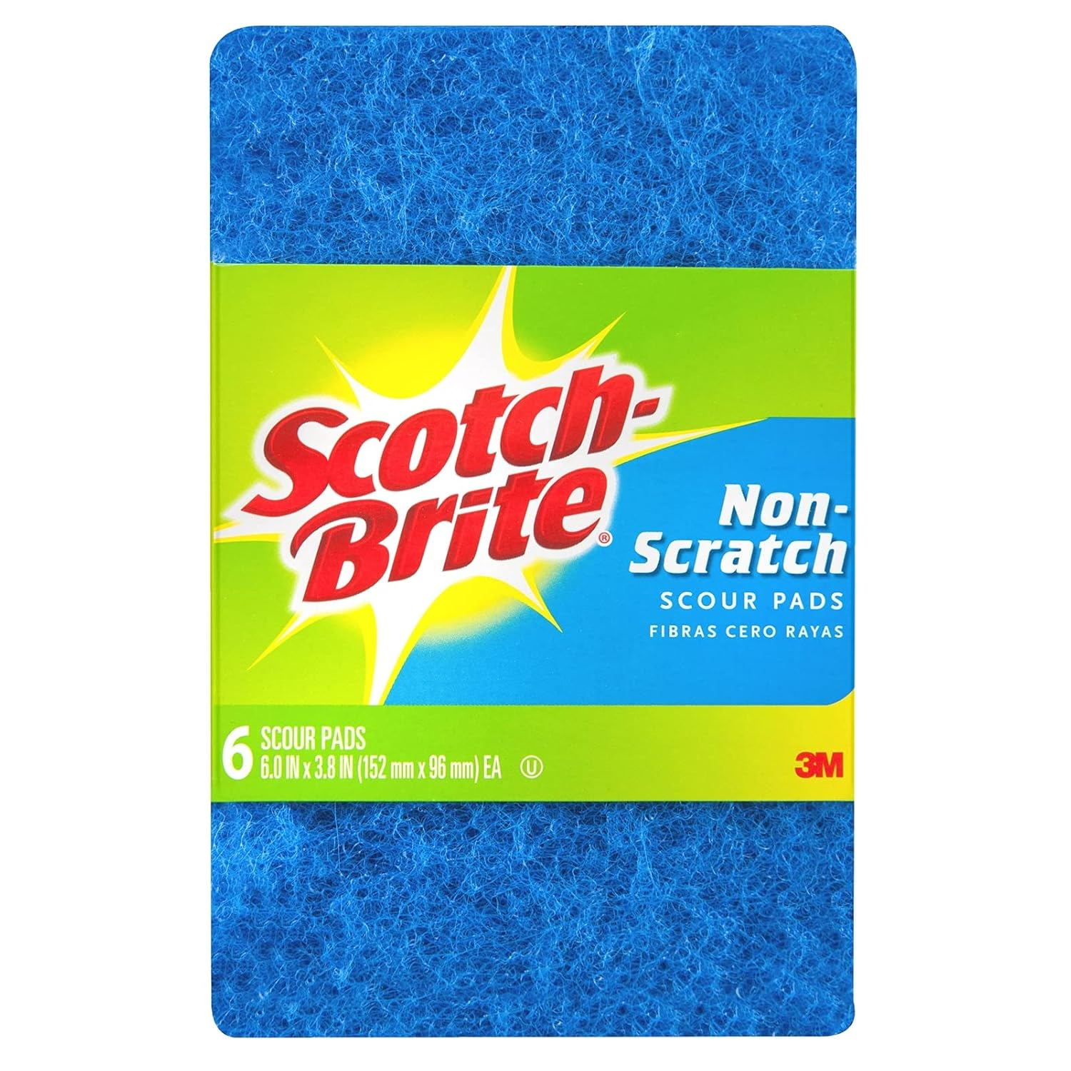 Scotch-Brite SBNSSP6PK Non-Scratch Scourer Pads 152Mm X 96Mm (6 Pack), Blue image number 1