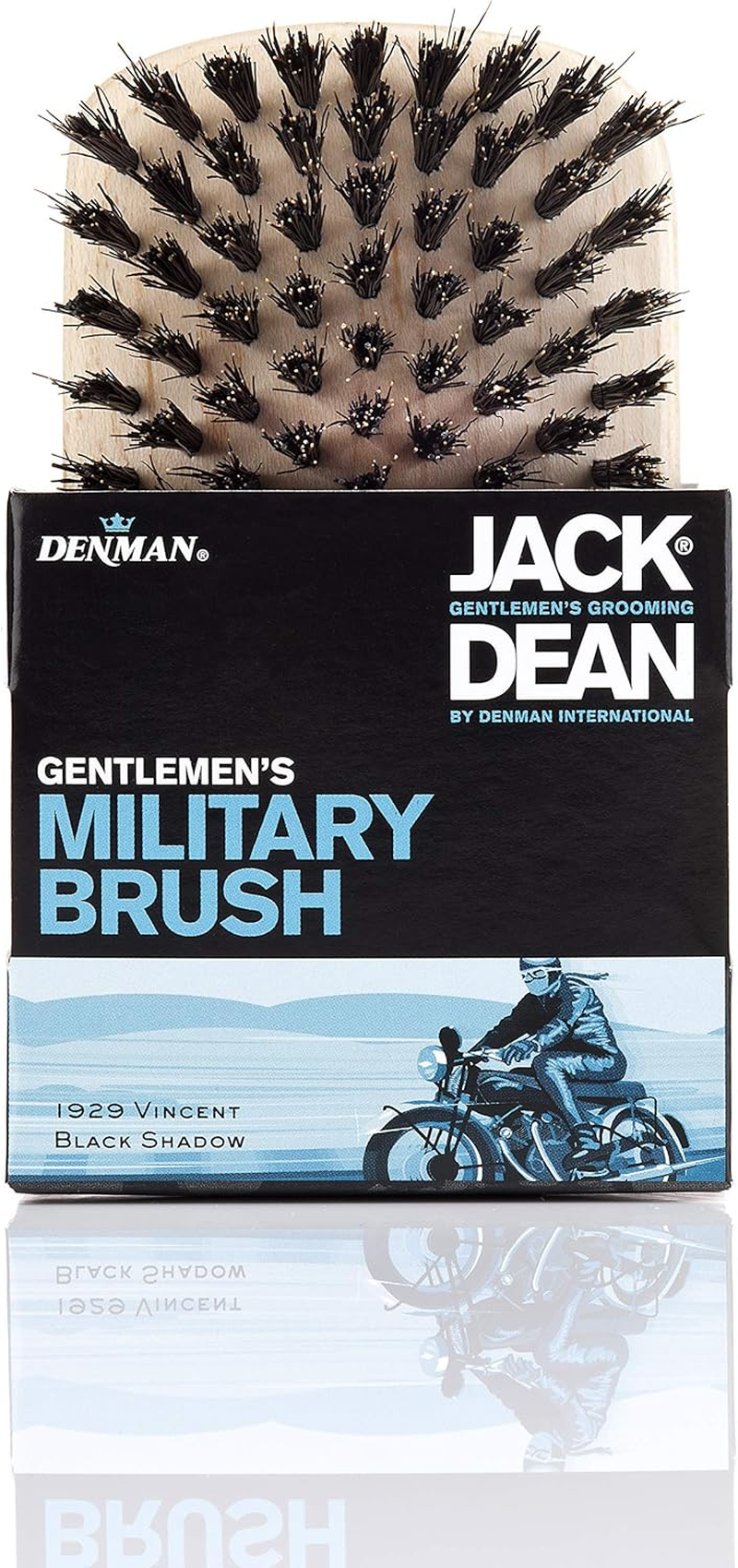 Denman- Jack Dean Mens Hair Brush - JDMB2 - Grooming - Military Styling - Soft Natural Bristle Brush - for Fine Hair