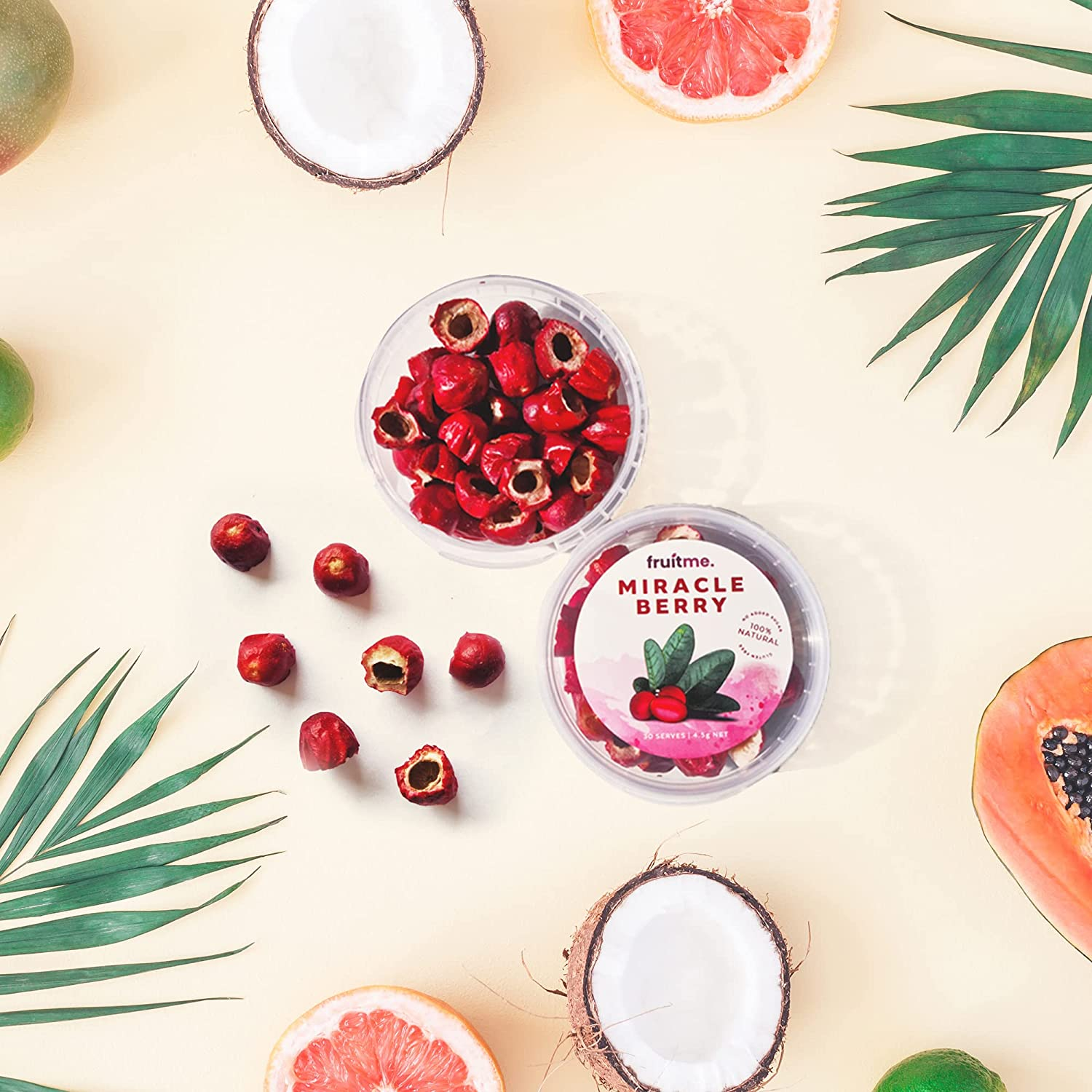 Miracle Berry Whole Fruit - 30 Gently Dried Miracle Fruit Seedless Halves - Sweeten Those Sour Moments with Unique Taste Changing Magic Berry image number 2