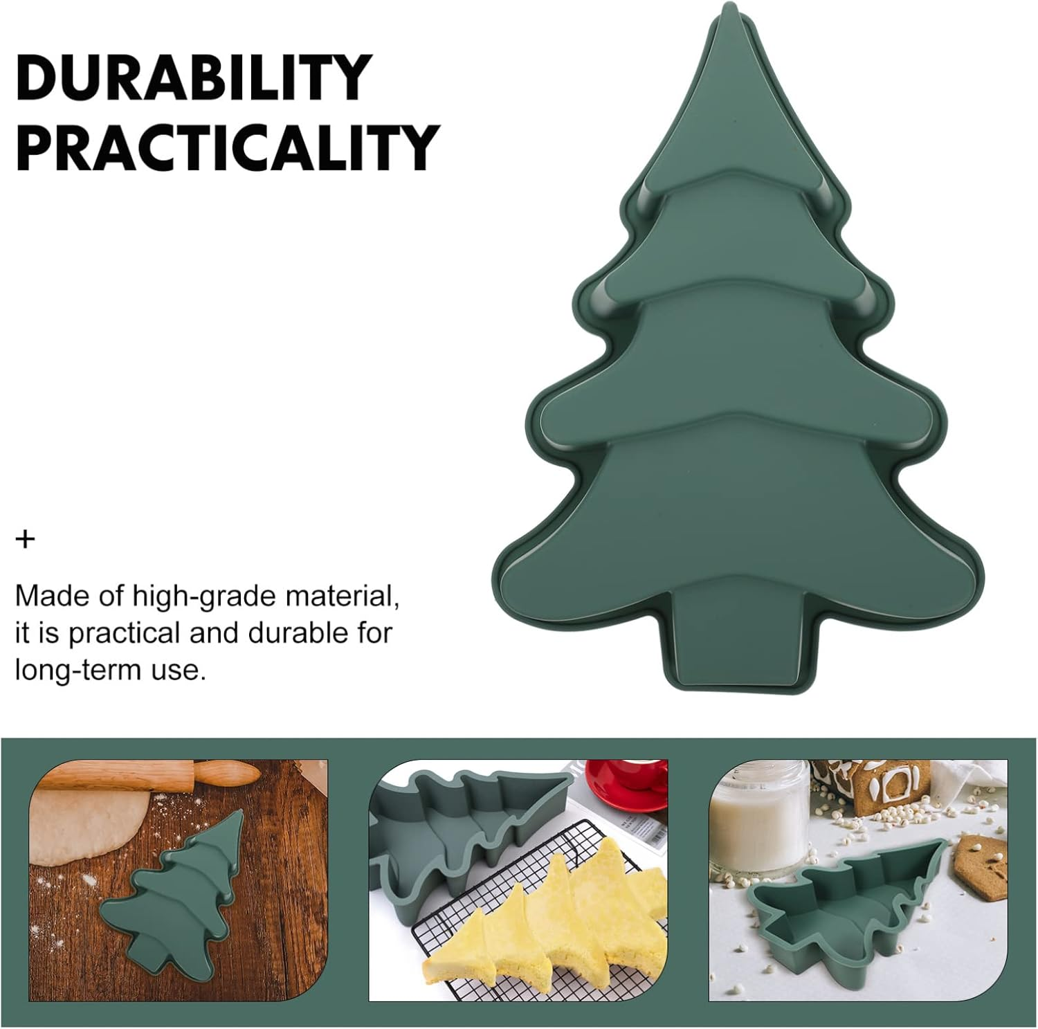 Ciieeo Silicone Christmas Tree Cake Mold Creative Baking Tool for Unique Holiday Cakes -Grade Material Easy to Clean and Use for Xmas Parties and Festivities image number 2