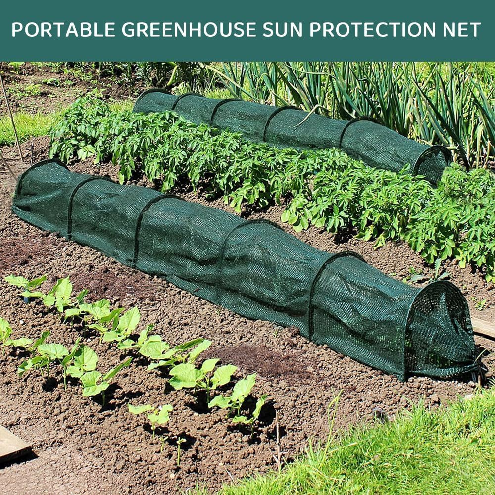 2 in 1 Portable Greenhouse Protection from Sun Heat,Garden Tunnel Shade Net Cover with Quick-Release Technology,Row Covers for Vegetables Plant Cover from Sun image number 4