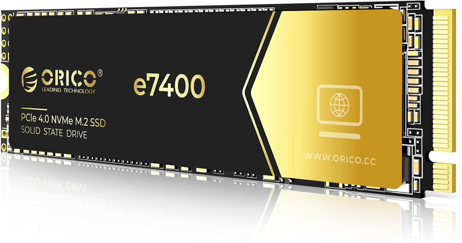 ORICO 2TB Nvme SSD Pcie 4.0- up to 7400Mb/S, M.2 SSD 2280 Pcie 4.0X4 Internal Solid State Drive SSD, Fast Heat Dissipation, Compatible with Macos Windows for Gamers and Creators-E7400 image number 5