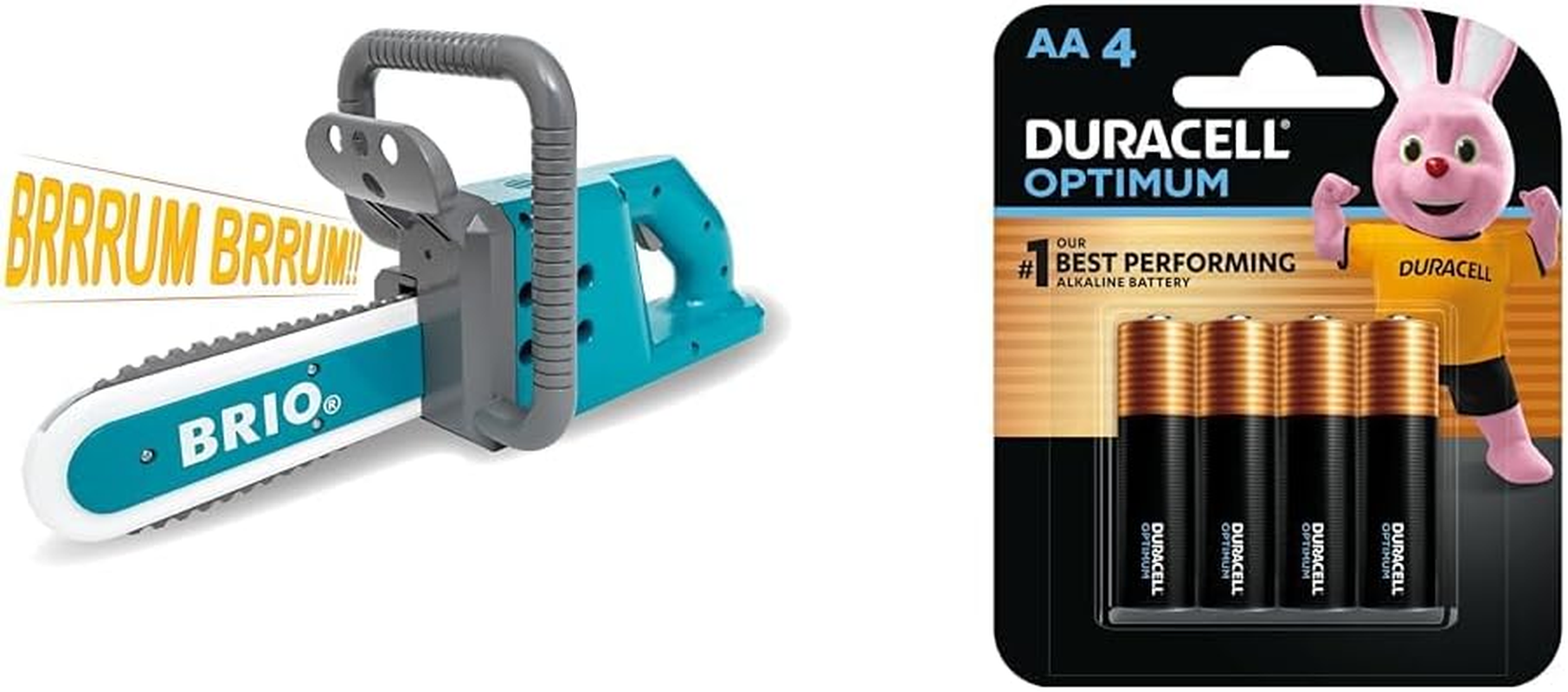 BRIO Builder - Chainsaw with Duracell Optimum AA Batteries (Pack of 4)