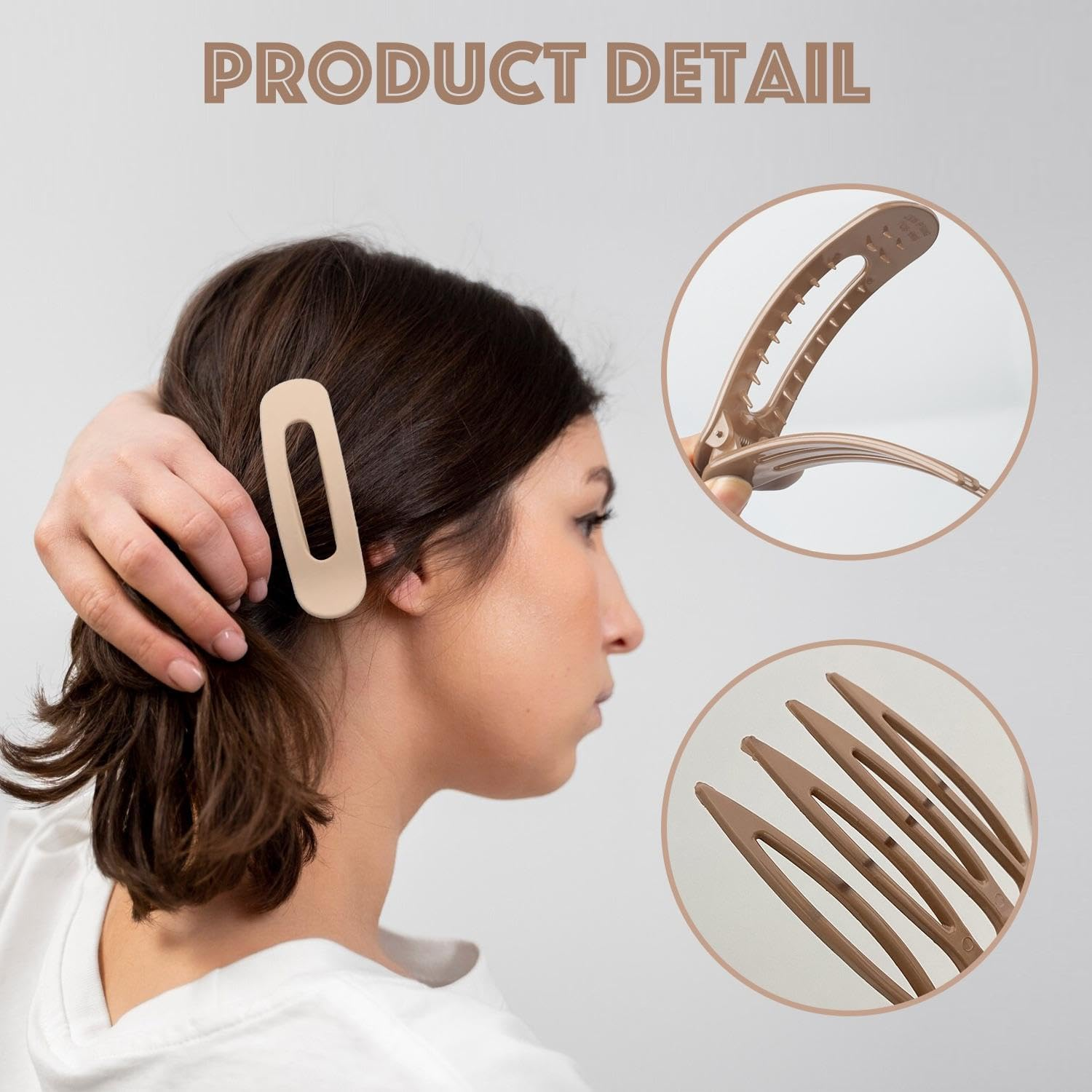 Pack of 6 Flat Duckbill Clips, Simple and Practical Hair Clips, Quick Hair Clips, Styling Hair Clips, Essential for Daily Adjustment, Styling Clips image number 1