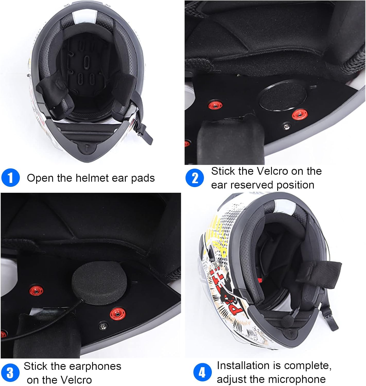 EJEAS E1+ Motorcycle Helmet Bluetooth Headset, Bluetooth 5.1 Helmet Speaker with Auto Answering Call and Noise Reduction Function, Motorcycle Helmet Headphone Can Connect 2 Mobile Phones image number 1