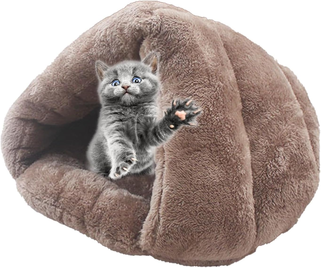 Triangular Cat Tent - Premium Cat Cave Beds, Semi-Open Non-Slip Plush Cat Cave Bed, Comfortable Small Puppy Home, Creative Winter Pet Supplies for Pets, Travel or Home, Kittens, Cats, Dogs image number 1