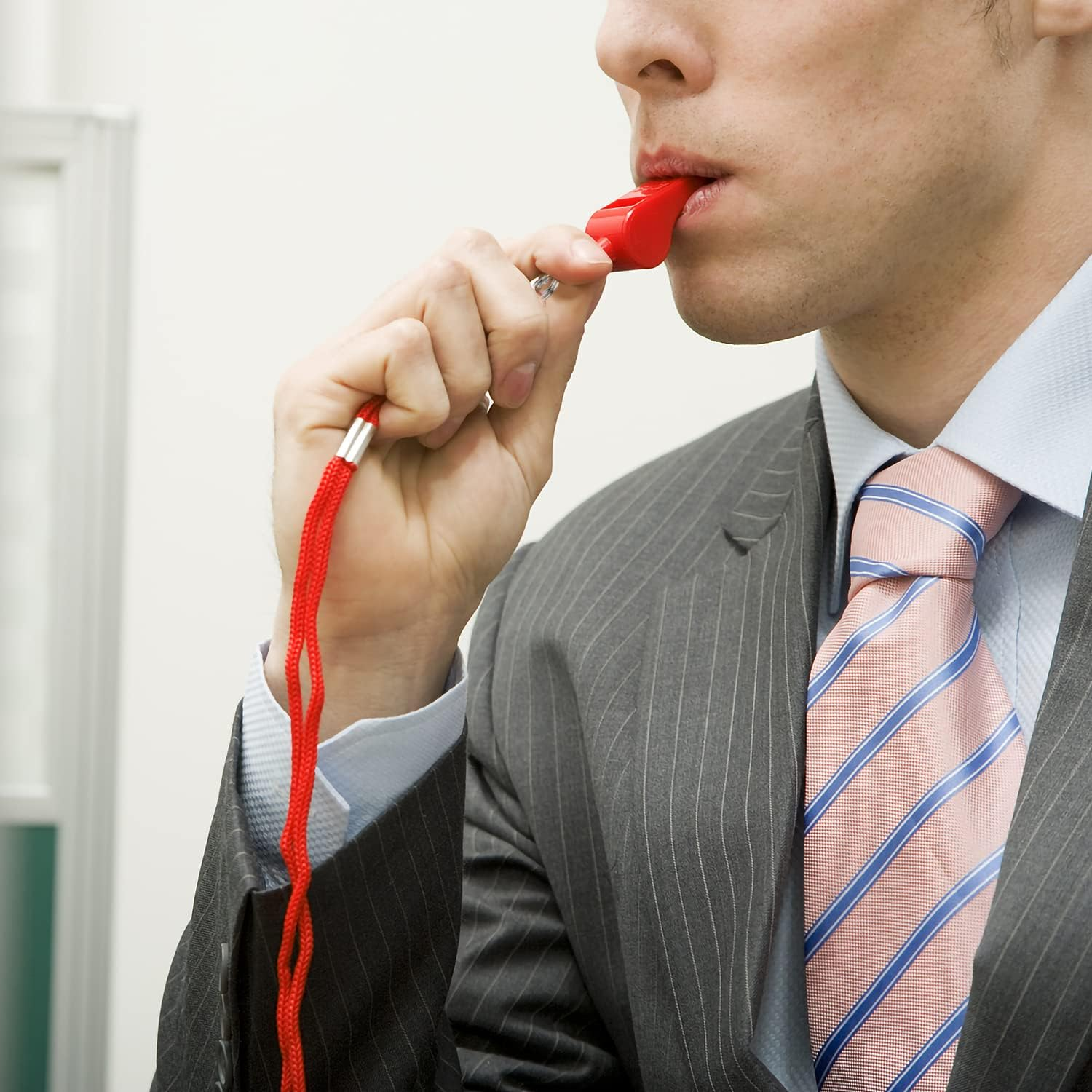 SAVITA 2Pcs Sports Whistles, Loud Sound ABS Plastic Whistle with Lanyard in Training Survival Emergency Sports for Kids Referee Coach Teacher Dog Training (Red) (YYD15288) image number 2