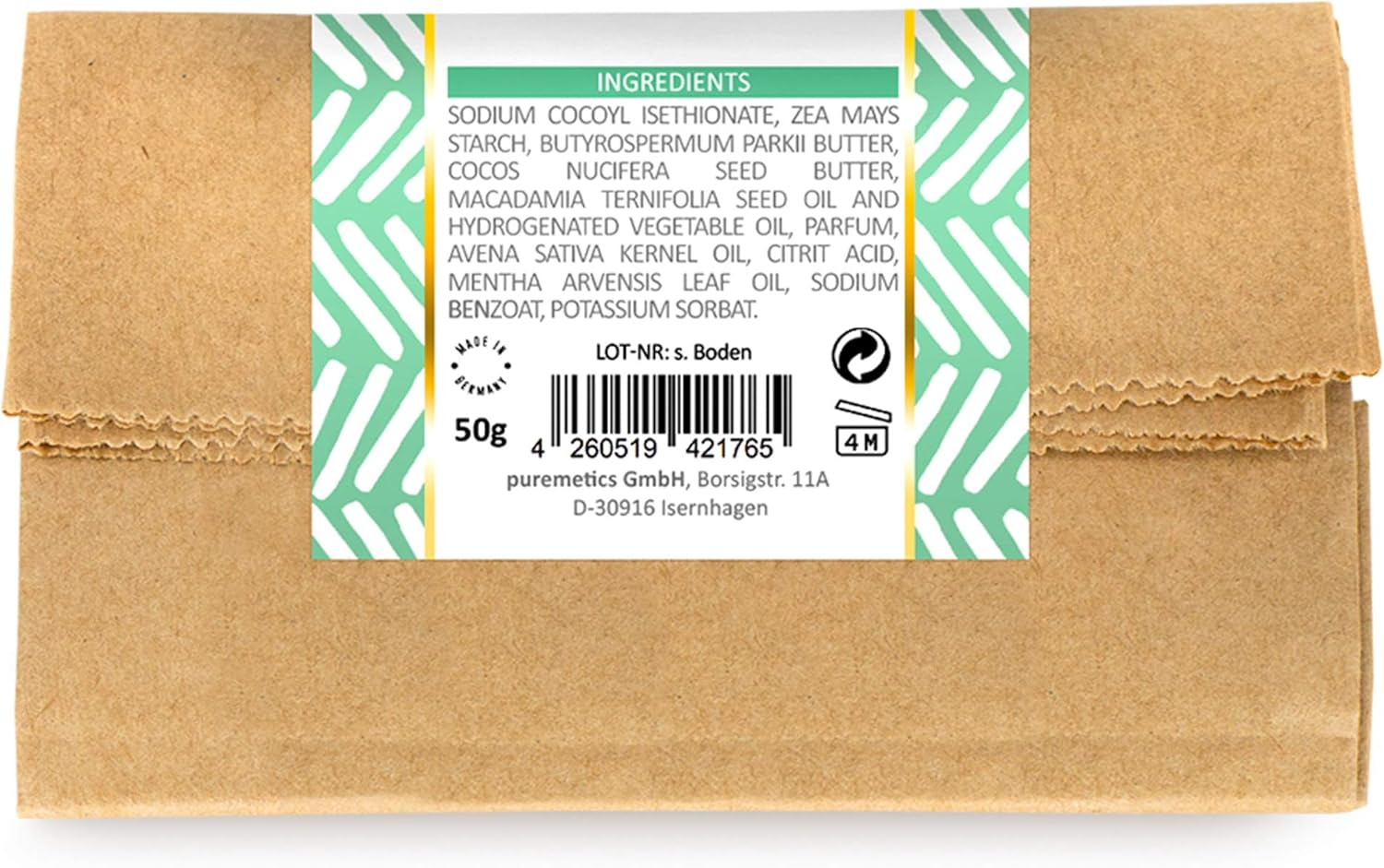 Puremetics Zero Waste Shampoo Powder "Coconut Mint" (50 G = 200 Ml) for Fine and Weigheless Hair, Vegan and Plastic-Free image number 1