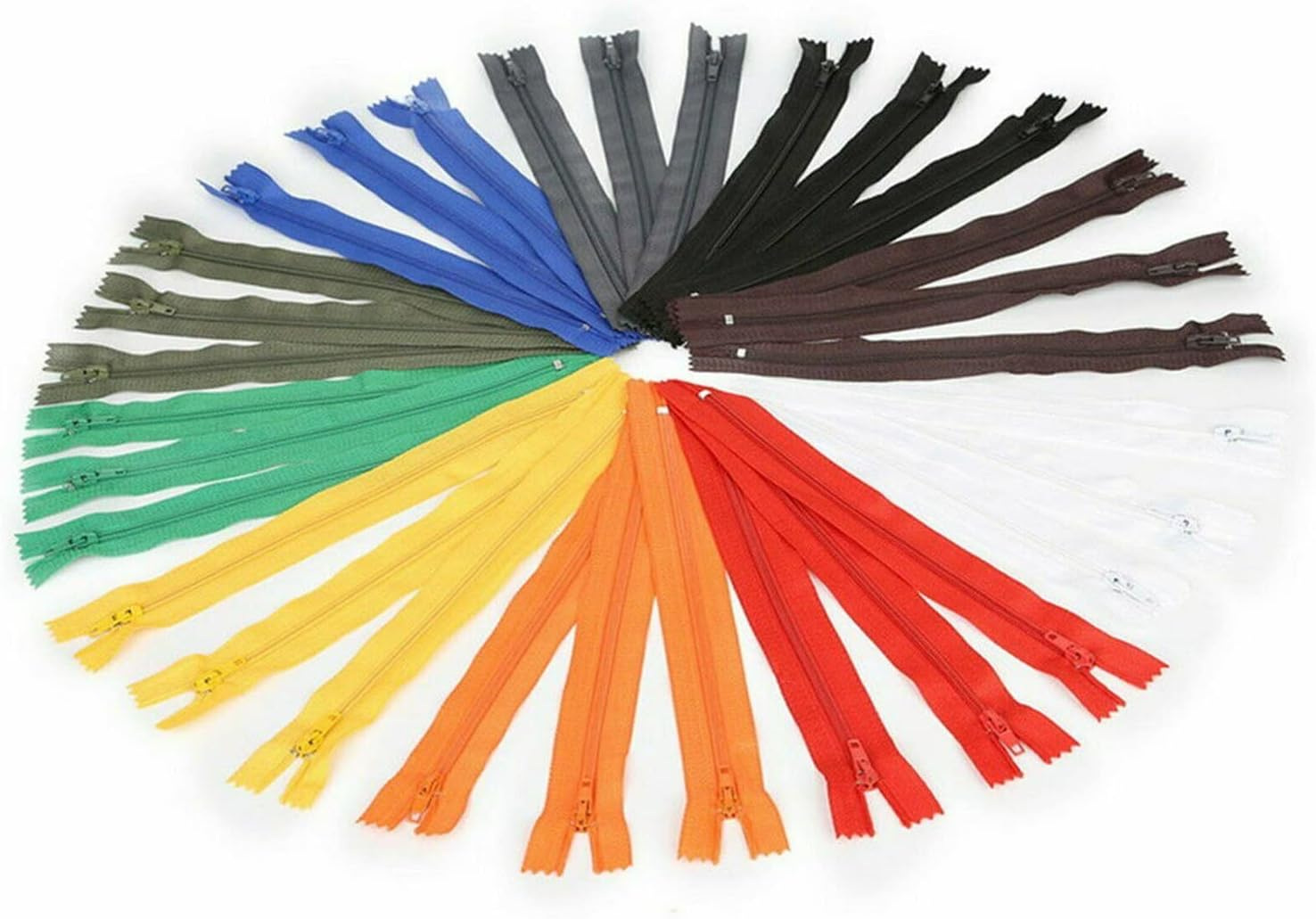 20Pcs Closed End Nylon Coil Zippers Tailor Sewer DIY Craft Sewing Colorful Sewing Zippers Supplies for Tailor Sewing Crafts 20Cm (Black) - Black image number 4