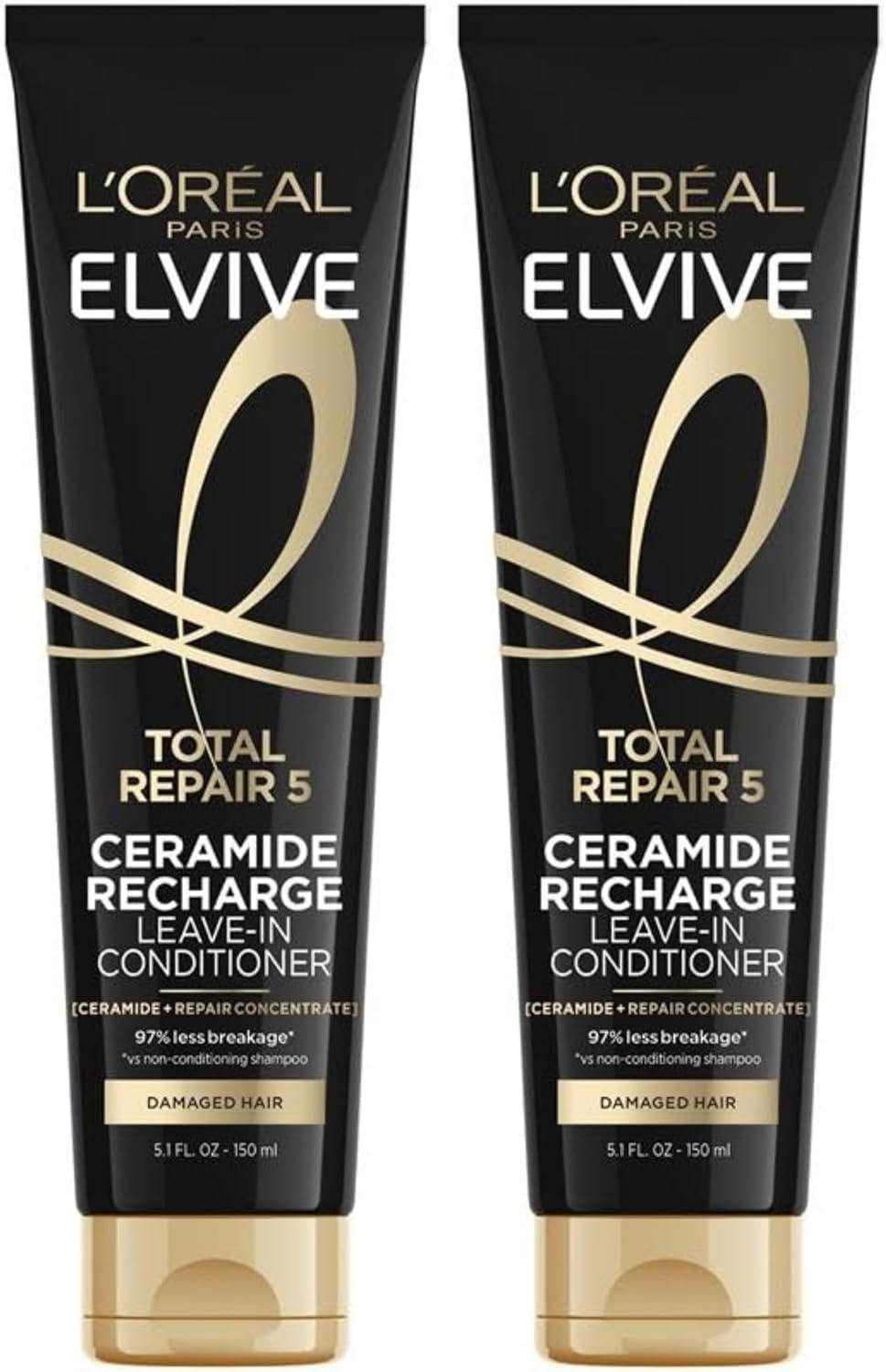L'Oreal Paris Elvive Total Repair 5 Protein Recharge Leave in Conditioner Treatment, and Heat Protectant, 2 Pack, (5.1 Ounce Each) (Packaging May Vary) image number 6