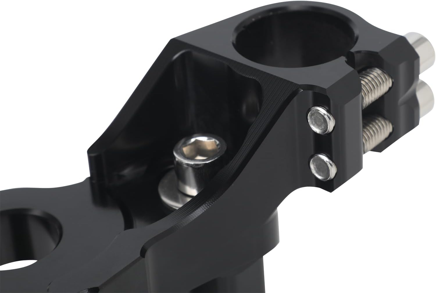 USTPO Motorcycle Top Triple Clamp 7/8" 22MM Upper Triple Tree Bar Mount with Risers Set CNC for KLX110 KLX 110 110L KLX110L 2002-2023 Black image number 3