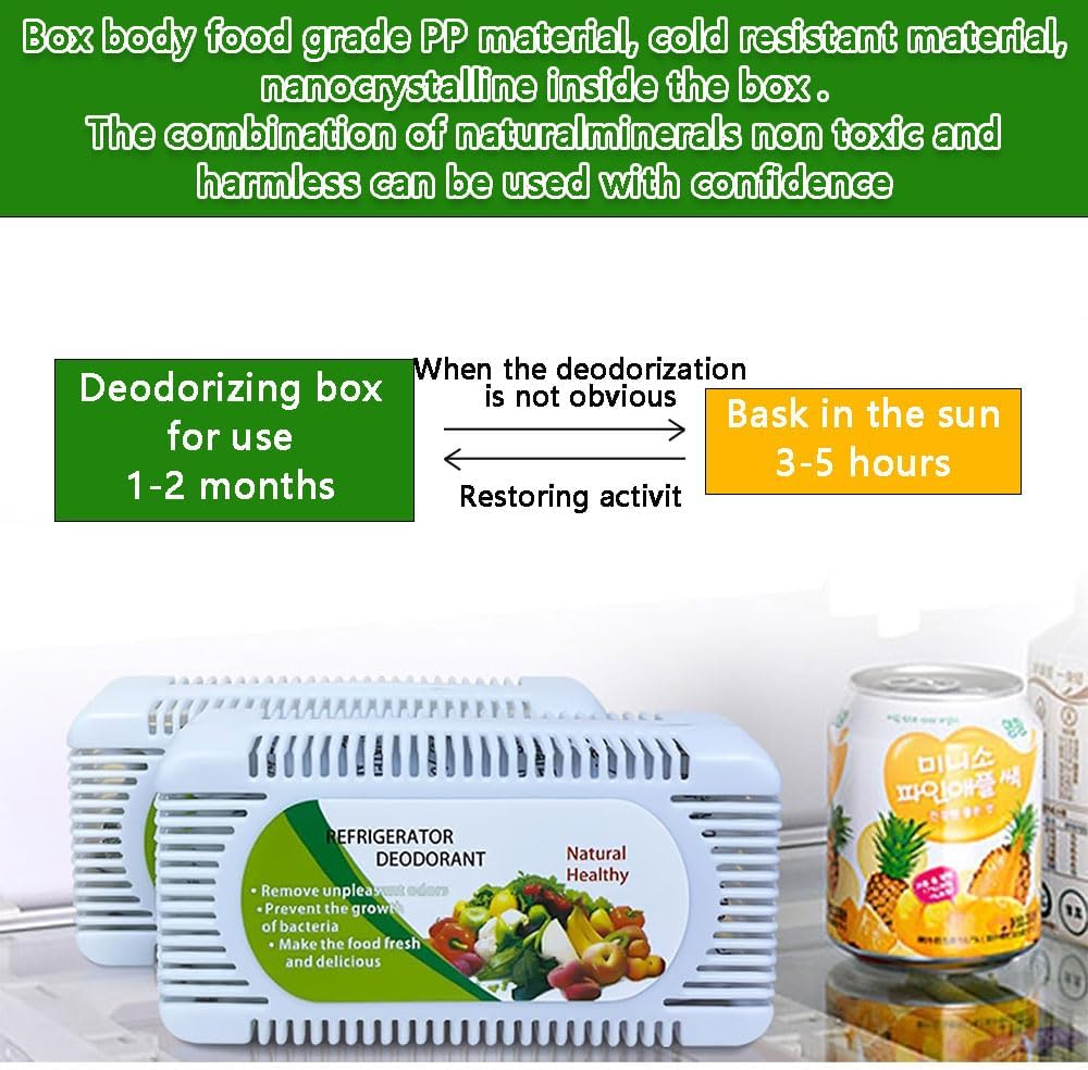 6-Pack Refrigerator and Freezer Deodorizer &ndash; Reusable Activated Carbon Odor Absorbers, Unscented Moisture Eliminators for Fridge, Coolers, Closets, and Trash Cans