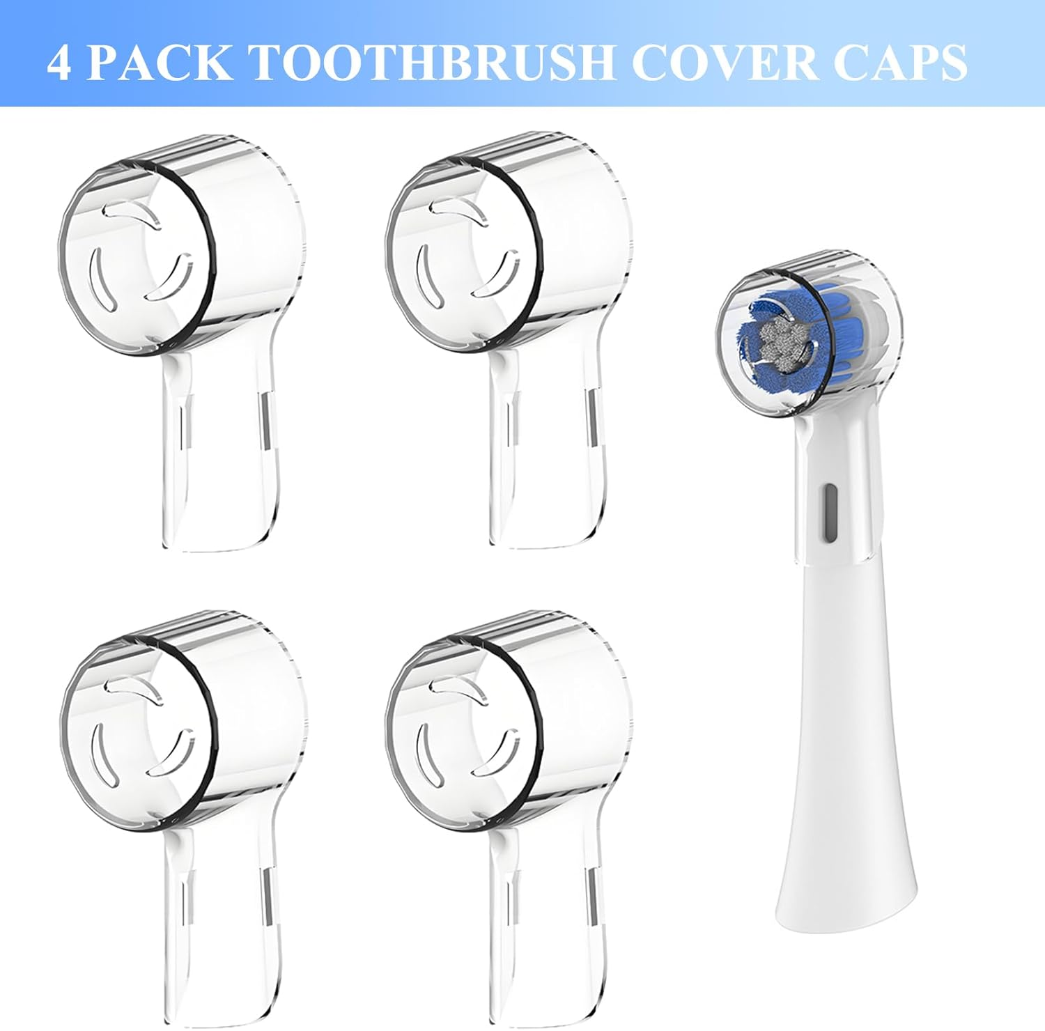 Cover for Oral B Toothbrush Heads - 4 Pcs Toothbrush Heads Cover Caps Compatible with Oral B Replacement Brush Heads, Io Series/Pro Series/Vitality Plus, Exquisite Packaging image number 3