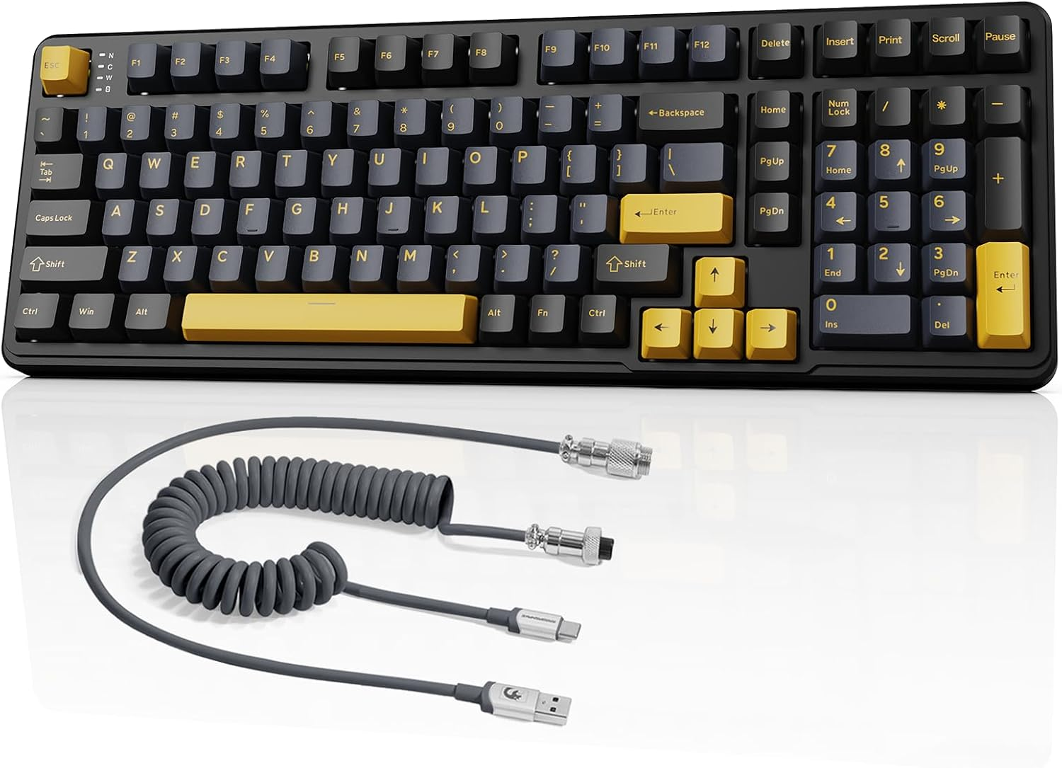 ATTACK SHARK X98 Wireless Mechanical Keyboard with Numpad,Gasket Mount Hot-Swap Pre-Lubed Linear Switch,Bt 5.0/2.4G/Wired,Rgb Backlit Computer Gaming Keyboards for Pc/Tablet/Ps5/Xbox-Moonlight