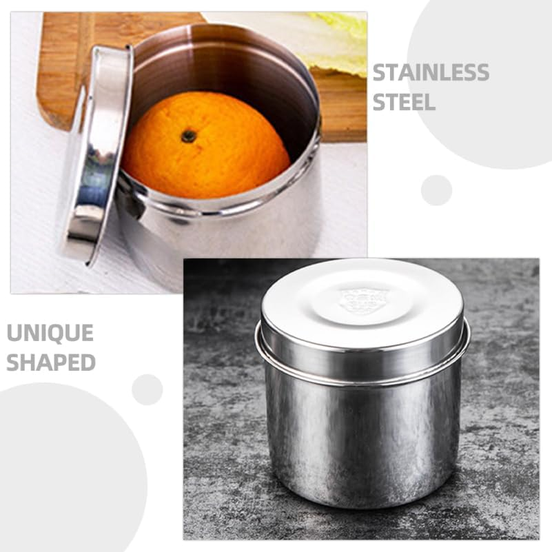 Hemoton Stainless Steel Sample Box 3.5 Inch Airtight Food Storage Container with Lid for School Canteen Kitchen Organisation image number 5